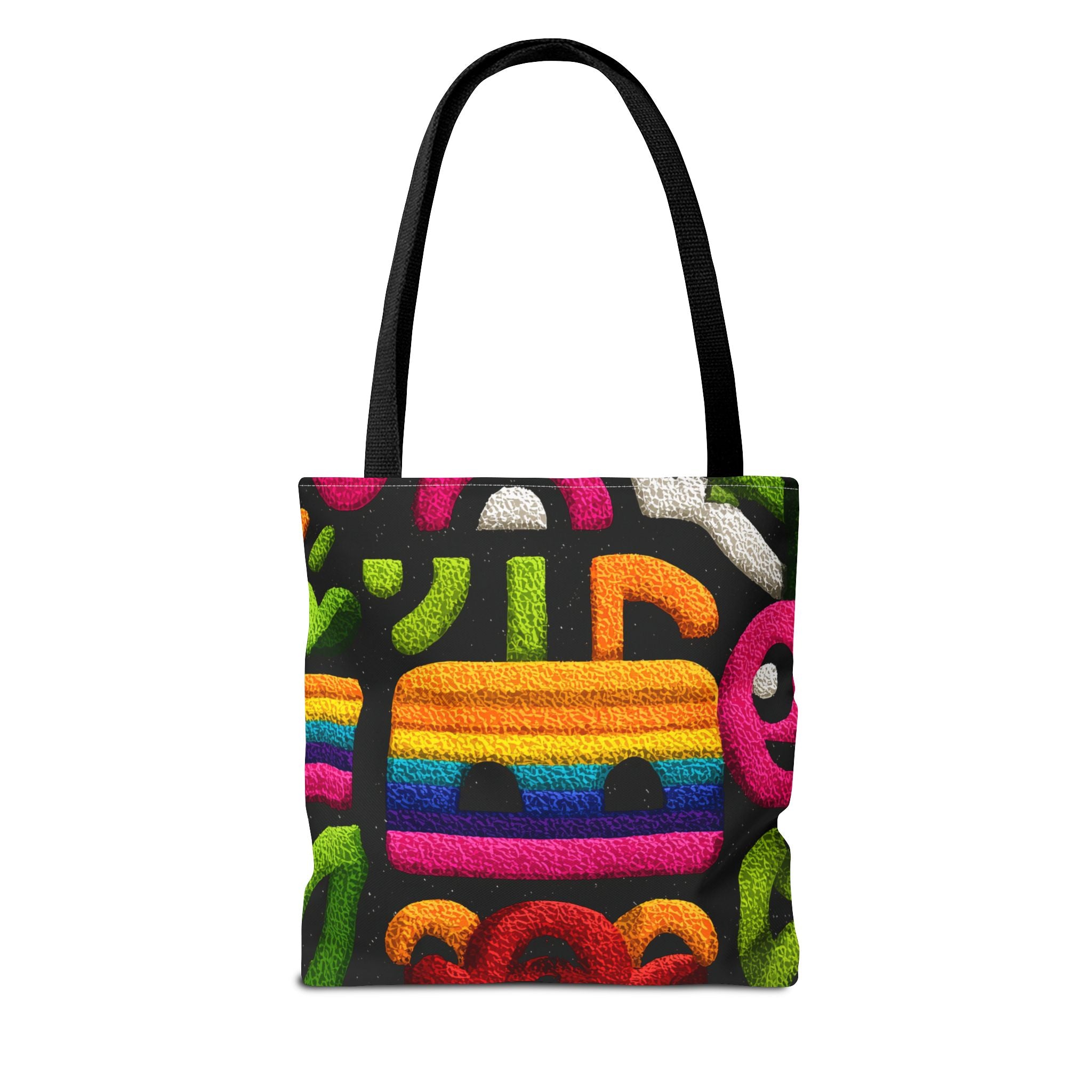 Colorful AOP Tote Bag, Vibrant Art Tote, Eco-Friendly Shopping Bag, Trendy Beach Bag, Unique Gift for Art Lovers