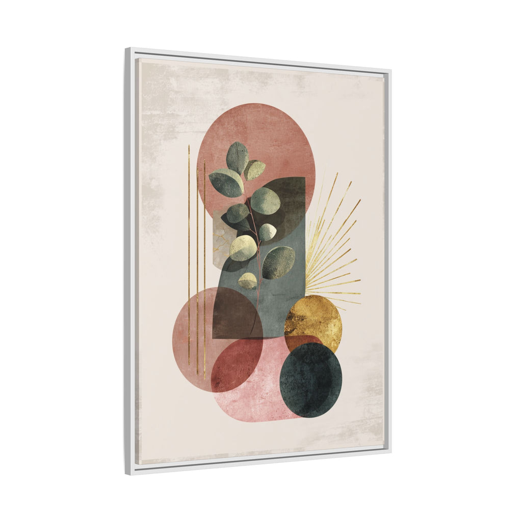 Botanical Geometric Symphony: Eucalyptus Harmony, Metallic Intersections, Modern Earth Tones   |   Custom Orders Accepted