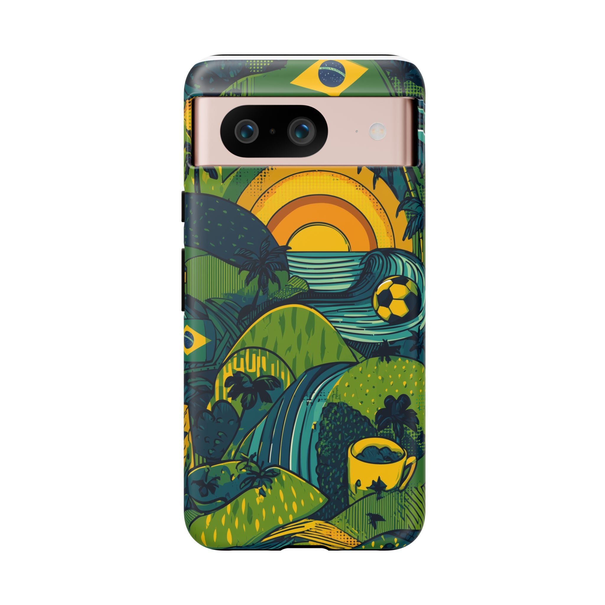 Brazil Tough Cases: Sporty Tropical Phone Case, Fun Beach Vibe Phone Accessory, Summer Travel Gift, Colorful Phone Cover, Casual Style Tech