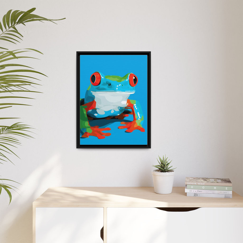 Amphibian Geometry: Red-Eyed Tree Frog Portrait, Pop Art Digital Illustration   |    Custom Orders Available