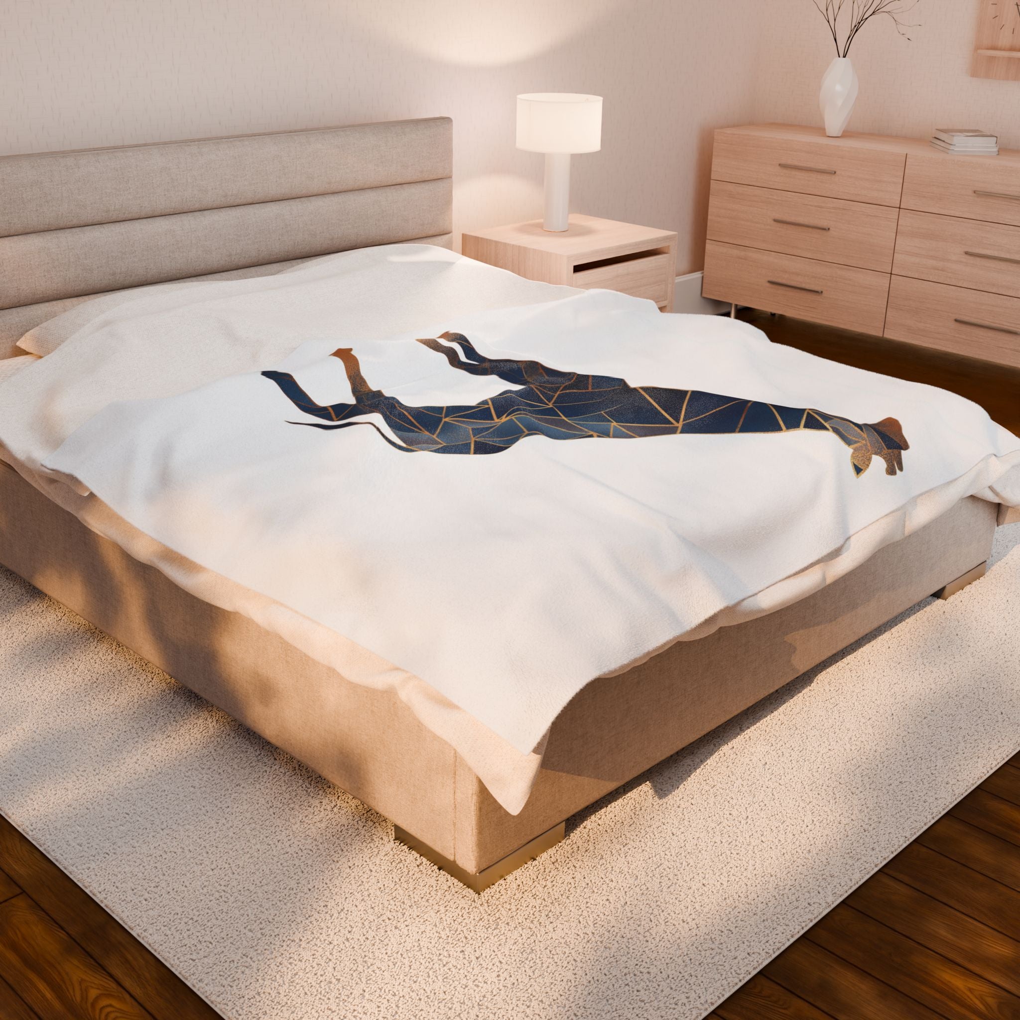 Geometric Giraffe Bedding: Modern Abstract Mosaic , Angular Wildlife Art   |  Personalized & Custom Orders Available