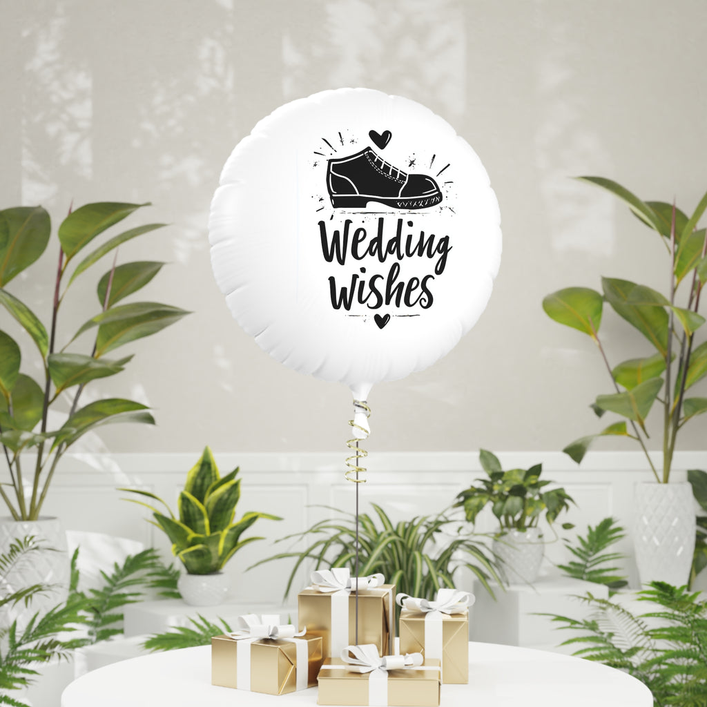 Wedding Wishes Mylar Balloon — Bridal Shower & Wedding Decoration
