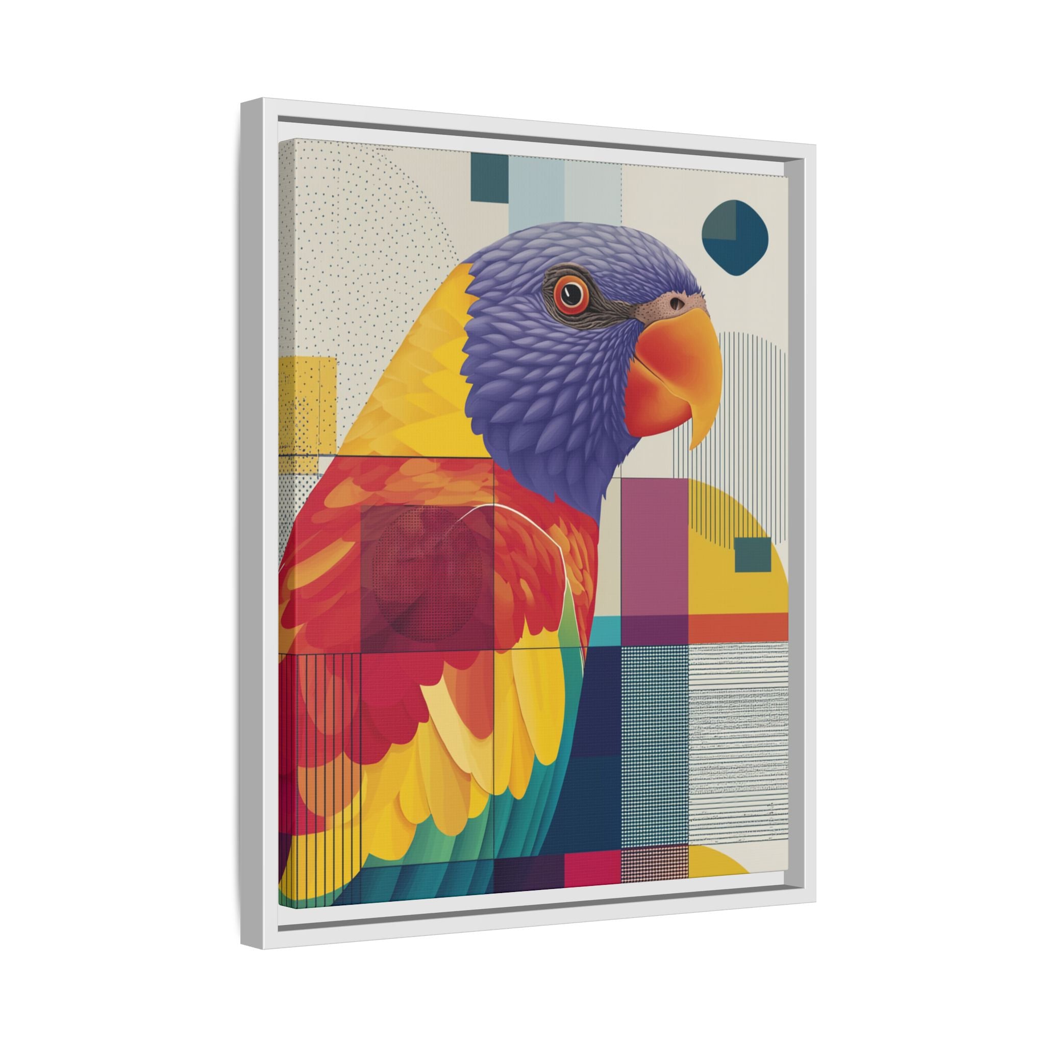 Geometric Parrot: Abstract Wildlife Art, Modern Color Block Design   |  Personalized & Custom Orders Available