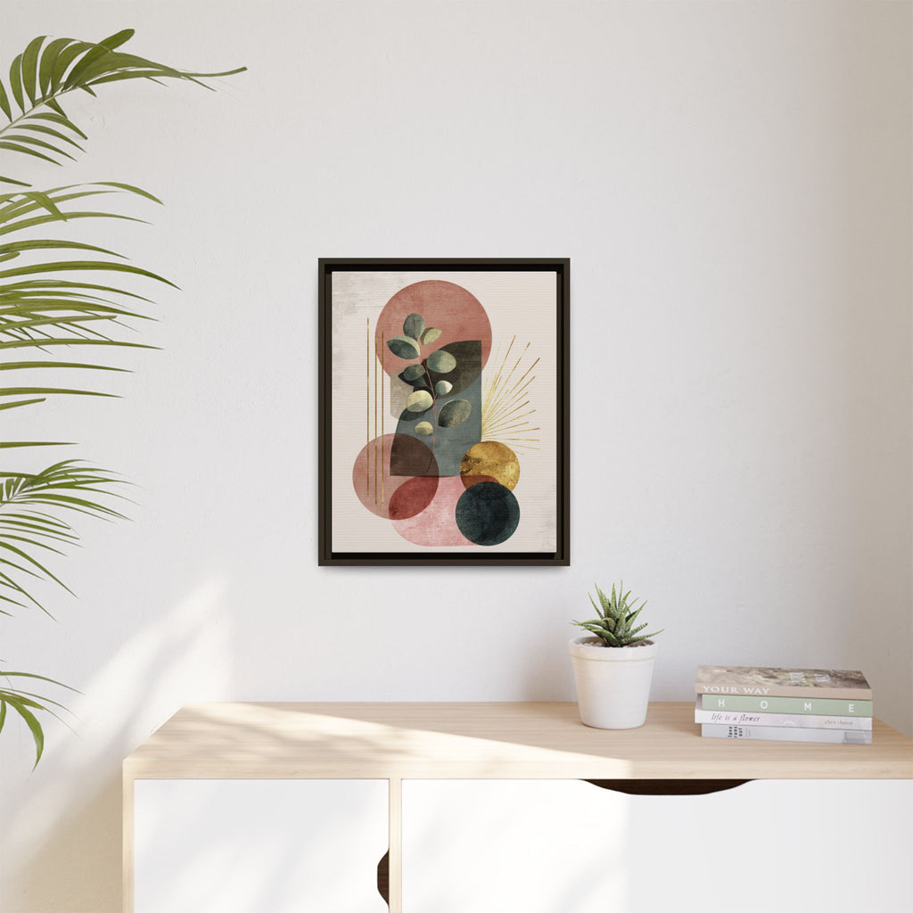 Botanical Geometric Symphony: Eucalyptus Harmony, Metallic Intersections, Modern Earth Tones   |   Custom Orders Accepted