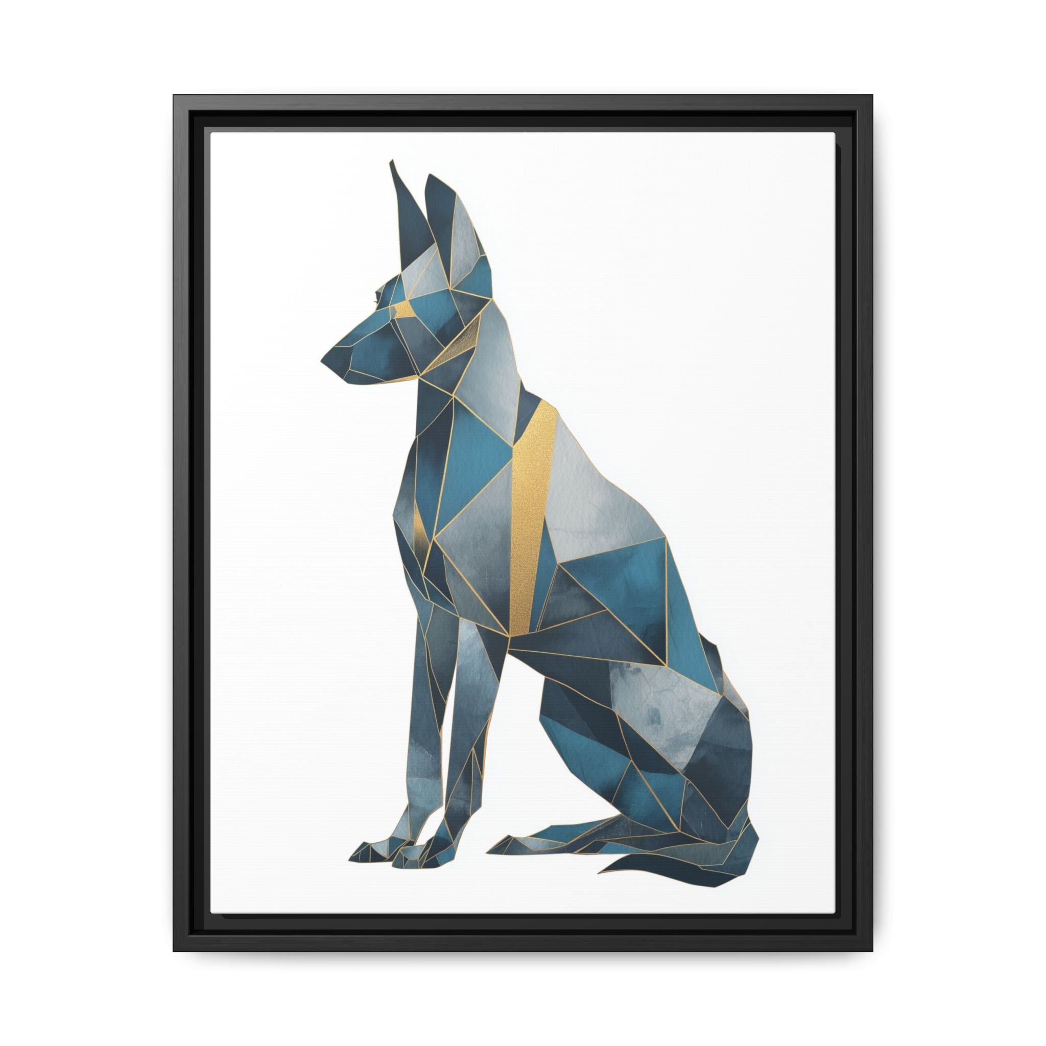 Geometric Canine Mosaic: Fractured Blue Shepherd, Modern Polygonal Art   |  Personalized & Custom Orders Available
