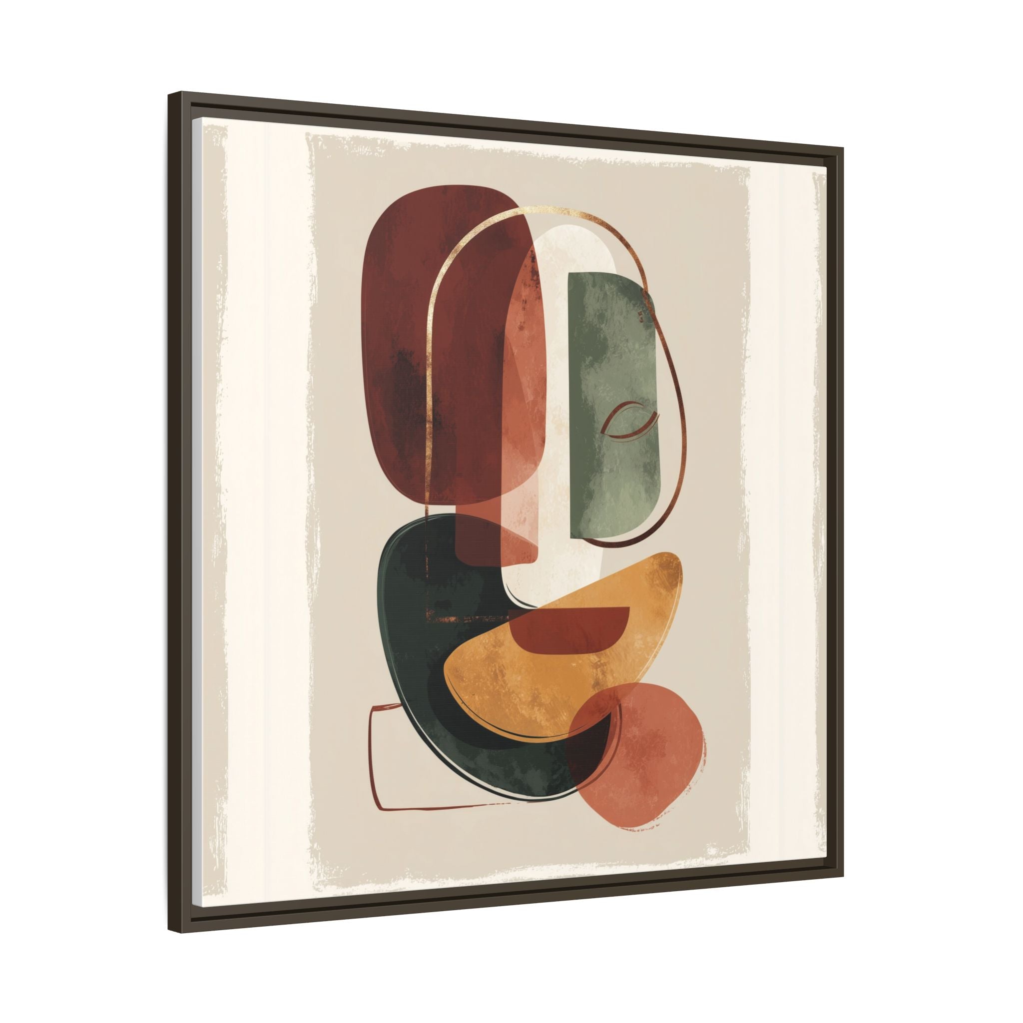 Layered Geometries: Mid-Century Modern Composition, Organic Abstract Design, Translucent Intersecting Shapes   |   Custom Orders Accepted