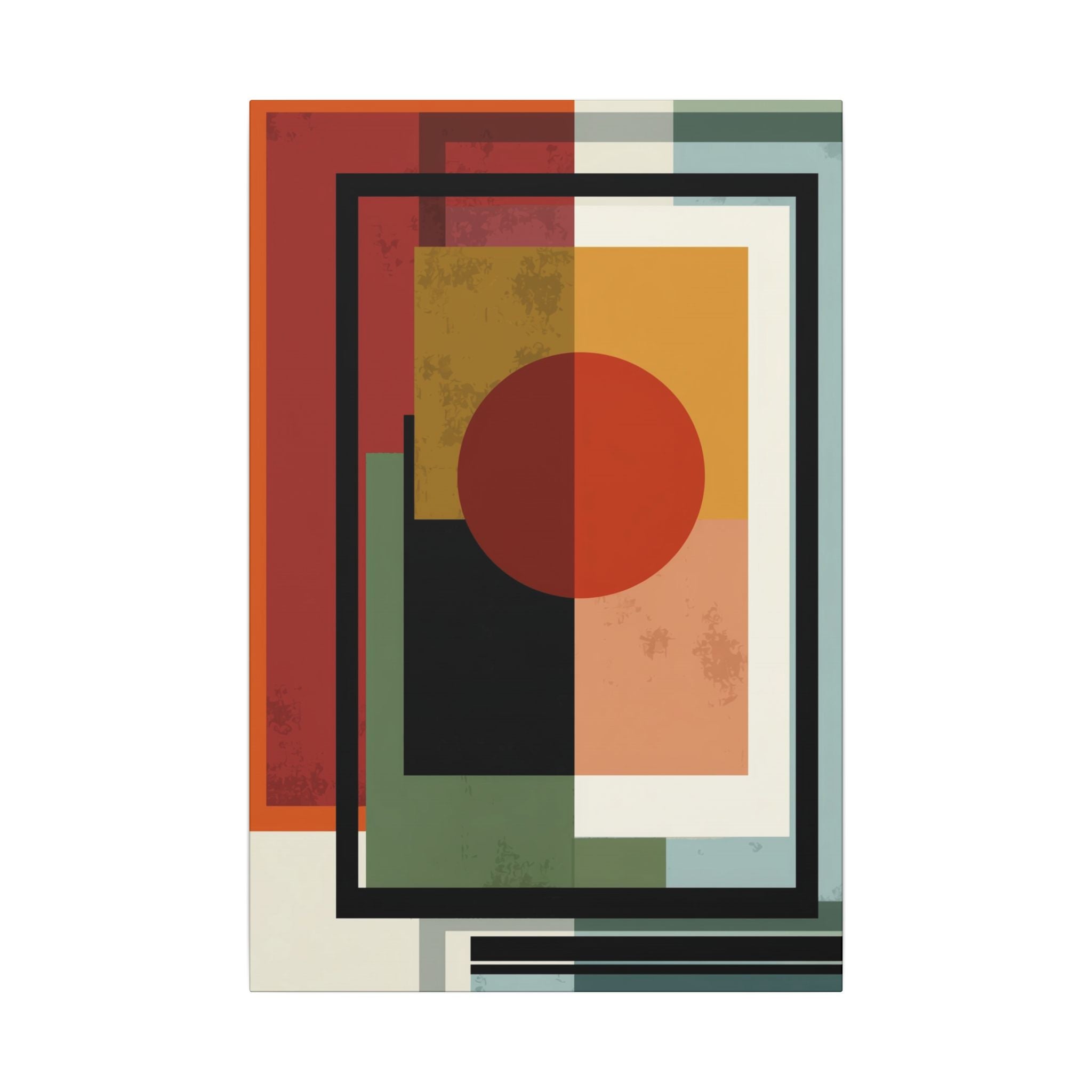 Geometric Harmony: Bauhaus Inspired Design, Mid-Century Modern Composition, Abstract Rectangular Layers   |   Custom Orders Accepted