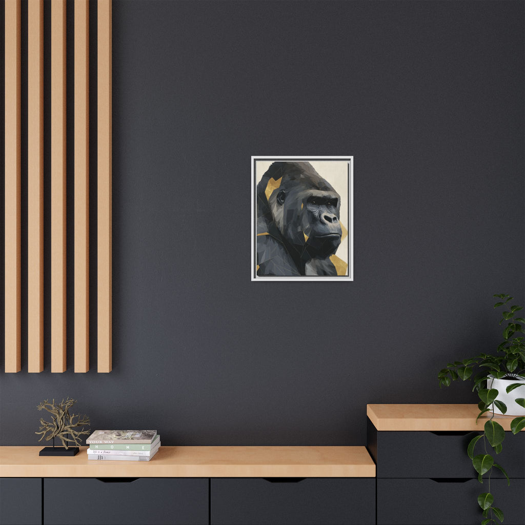 Primal Geometry: Polygonal Gorilla Portrait, Modern Metallic Wildlife Art   |  Personalized & Custom Orders Available