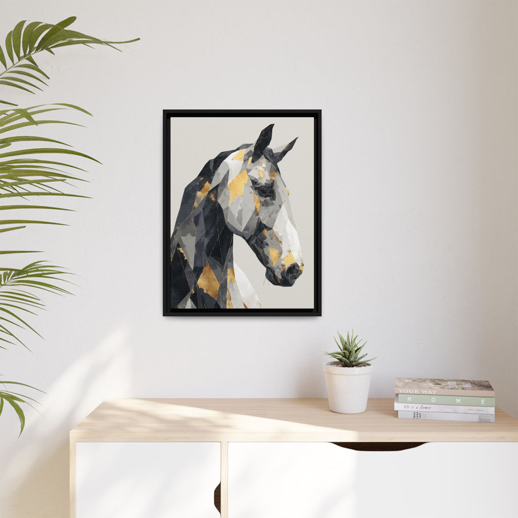 Equine Geometrica: Contemporary Cubist Horse, Metallic Abstract Portrait   |  Personalized & Custom Orders Available