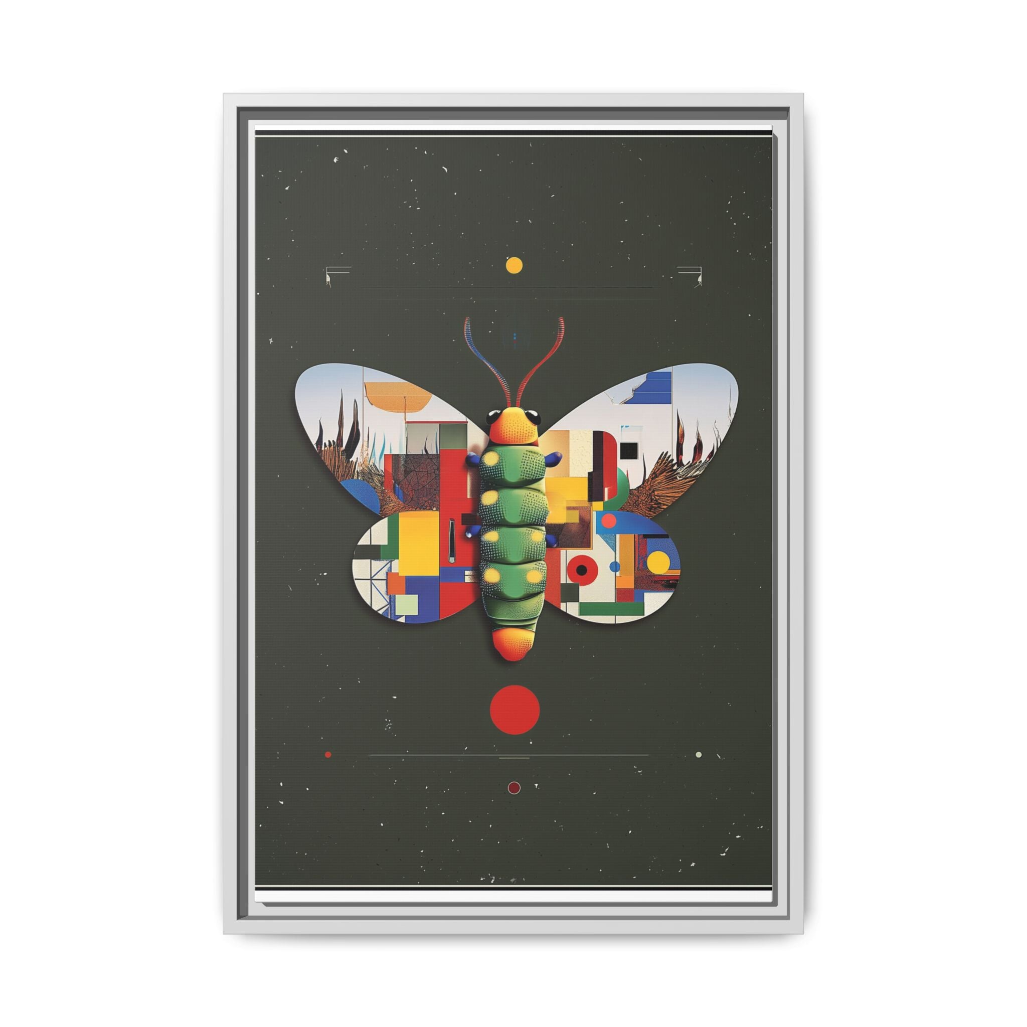 Geometric Butterfly Framed Print : Digital Cubist Interpretation, Modernist Entomological Design   |  Personalized & Custom Orders Available