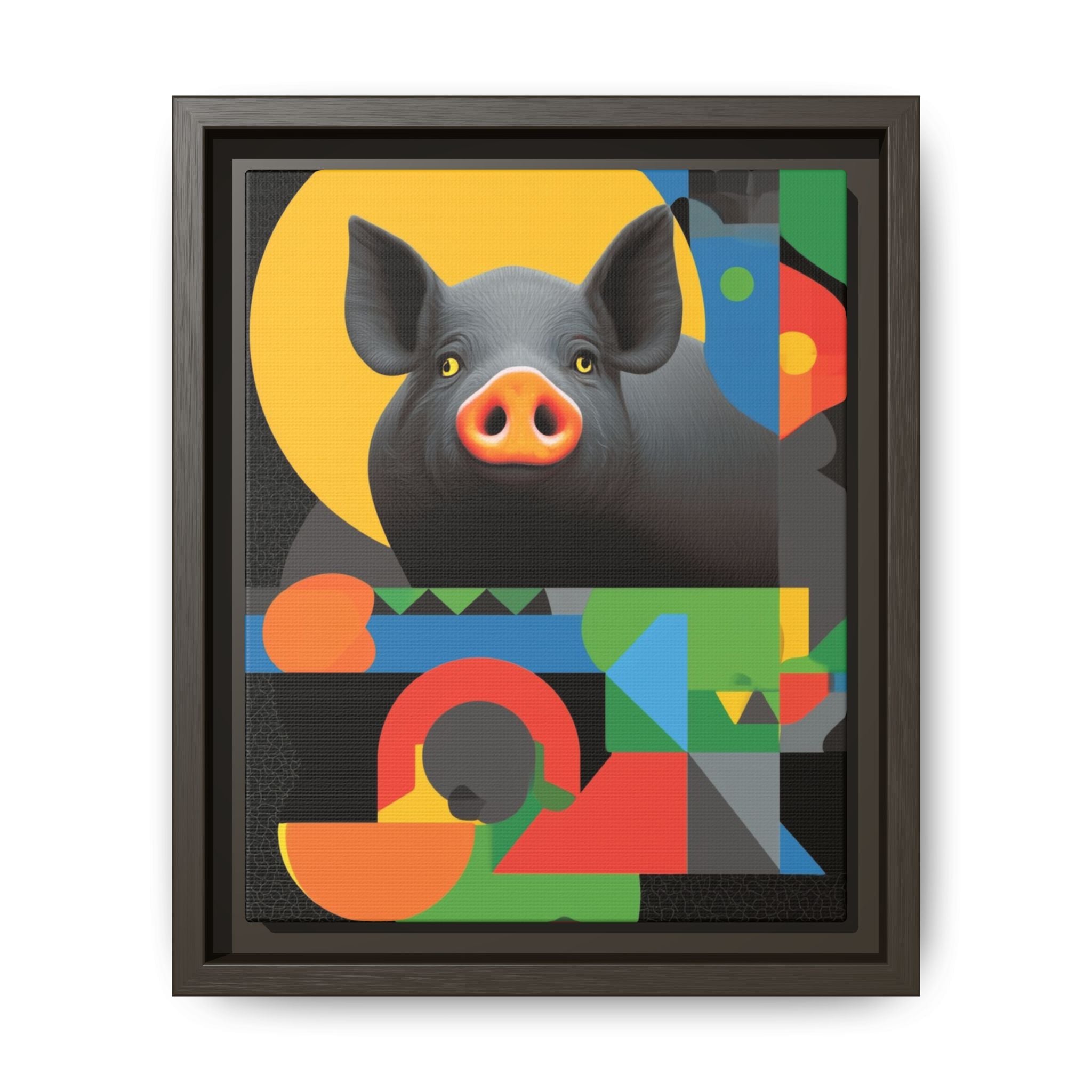 Geometric Pig Poster: Abstract Graphic Design, Colorful Modernist Composition   |    Custom Orders Available