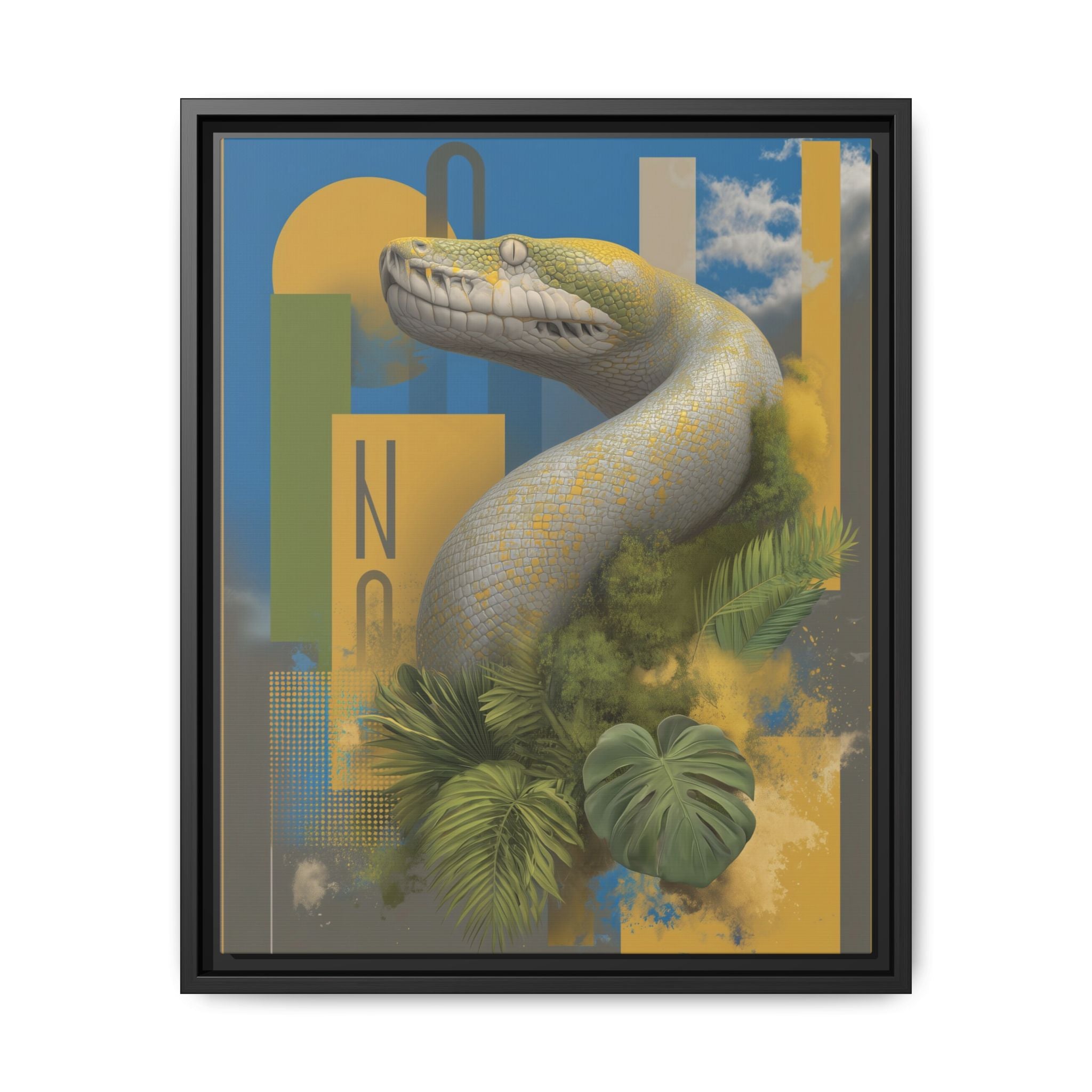 Serpent's Geometry: Tropical Anaconda Graphic Design, Modern Wildlife Illustration   |  Personalized & Custom Orders Available