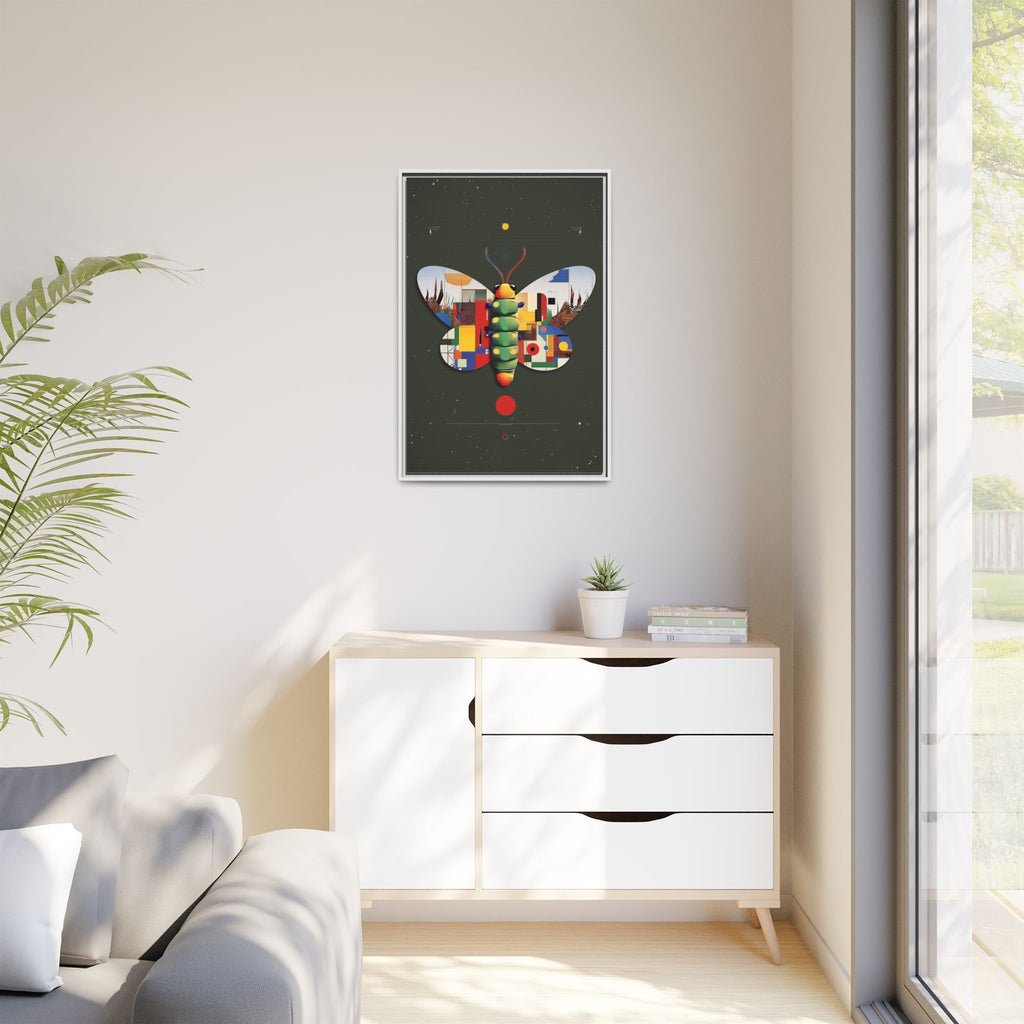 Geometric Butterfly Framed Print : Digital Cubist Interpretation, Modernist Entomological Design   |  Personalized & Custom Orders Available