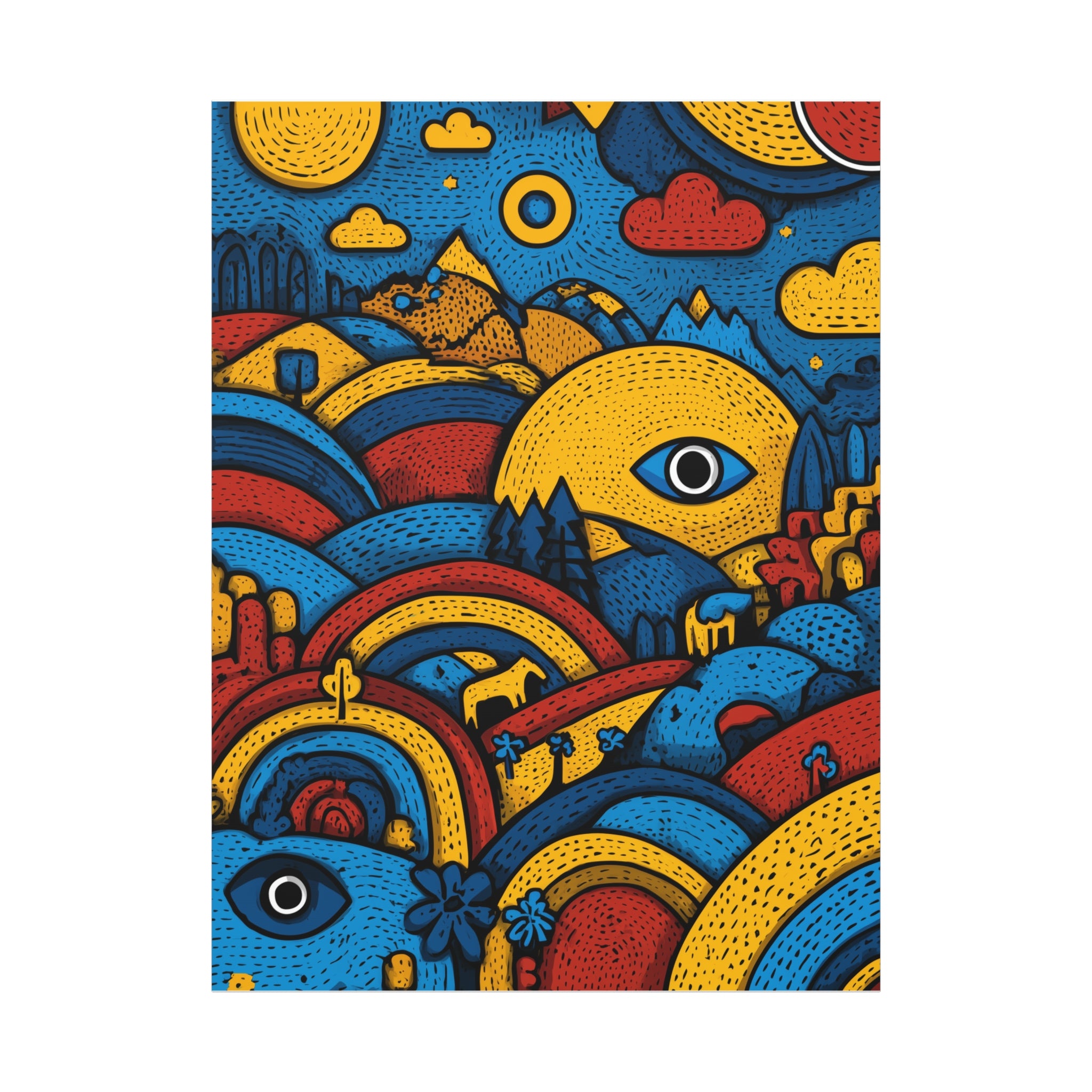 Colorful Landscape Canvas Artwork, Abstract Wall Decor, Home Wall Art, Boho Decor, Eye-catching Art for Living Room