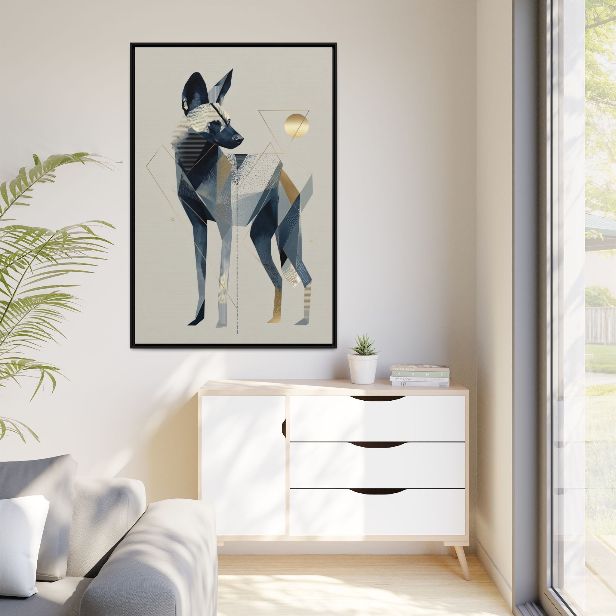 Canine Geometry: Fragmented African Wild Dog Portrait, Modern Graphic Design Study   |  Personalized & Custom Orders Available