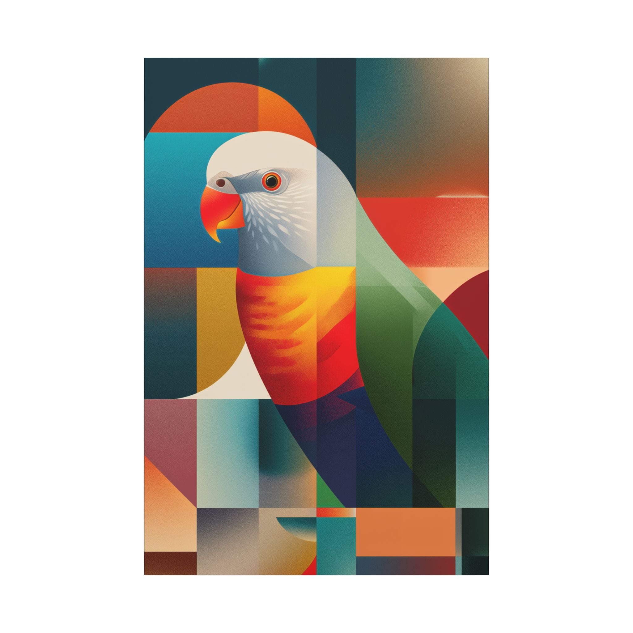 Prismatic Parrot: Cubist Geometry, Fragmented Nature   |    Custom Orders Available