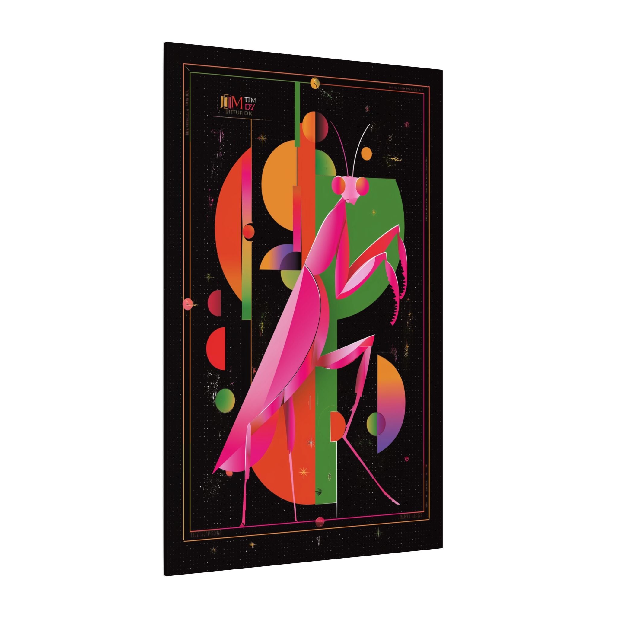 Cosmic Mantis: Geometric Insect Illustration, Cubist Space Design   |    Custom Orders Available
