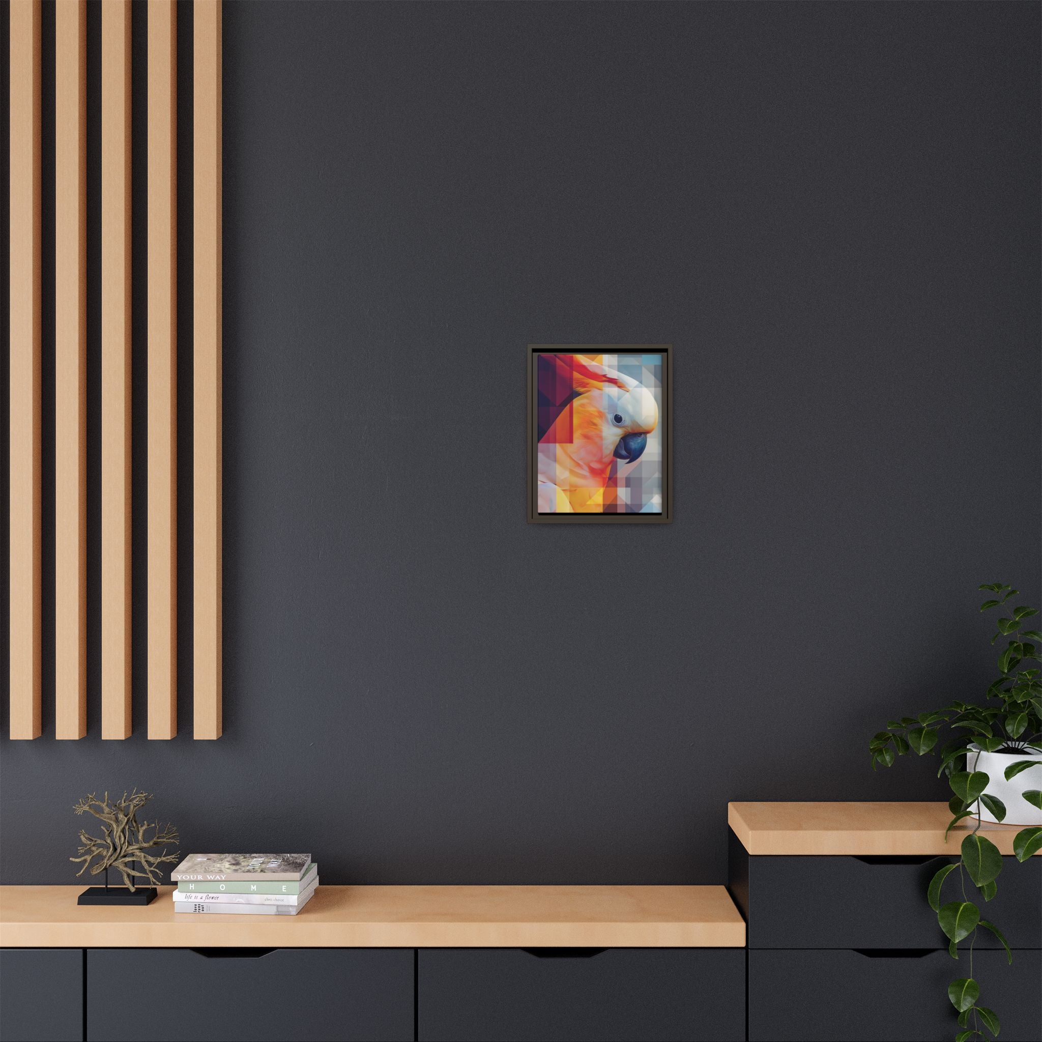 Prismatic Plume: Geometric Parrot Portrait, Digital Mosaic Abstraction   |    Custom Orders Available