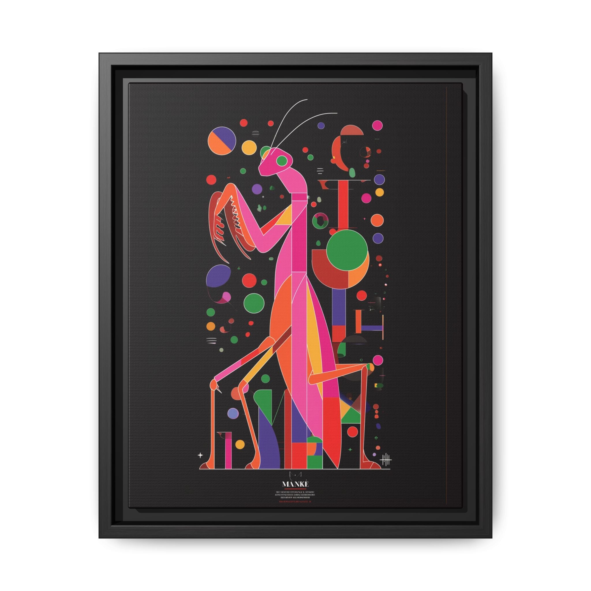 Mantis Geometrica Framed Print : Cubist Insect Design, Vibrant Graphic Poster Art   |   Custom Orders Available