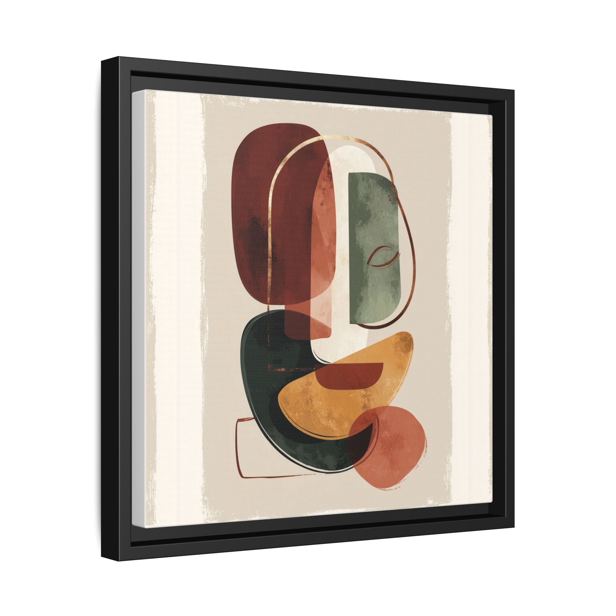 Layered Geometries: Mid-Century Modern Composition, Organic Abstract Design, Translucent Intersecting Shapes   |   Custom Orders Accepted