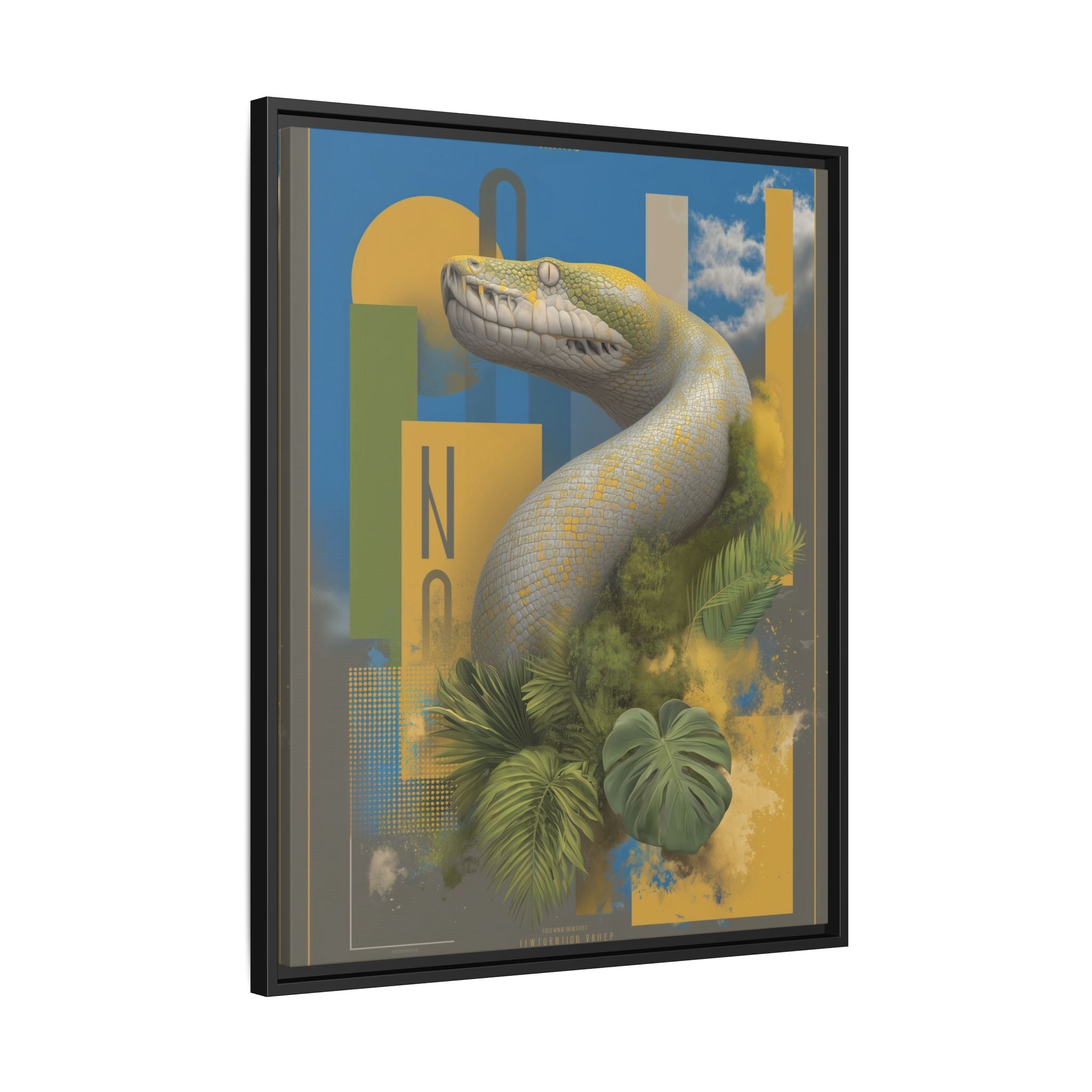 Serpent's Geometry: Tropical Anaconda Graphic Design, Modern Wildlife Illustration   |  Personalized & Custom Orders Available