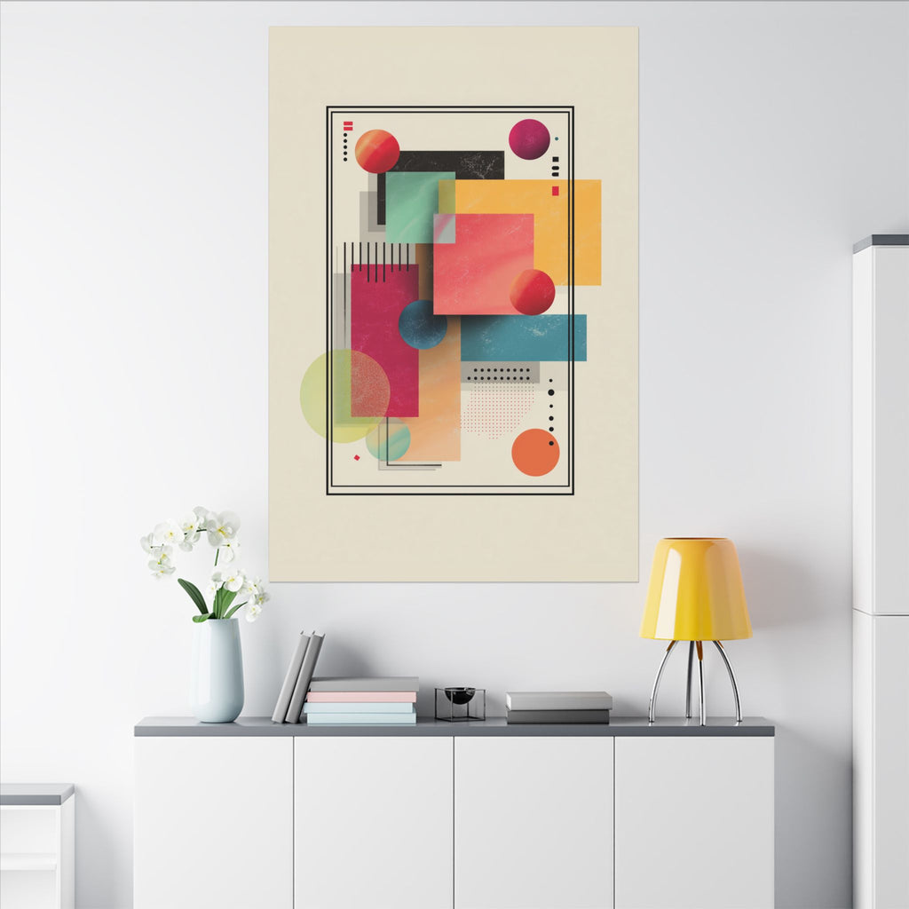 Geometric Dynamism: Bauhaus Abstraction, Translucent Shapes, Modernist Composition   |   Custom Orders Accepted