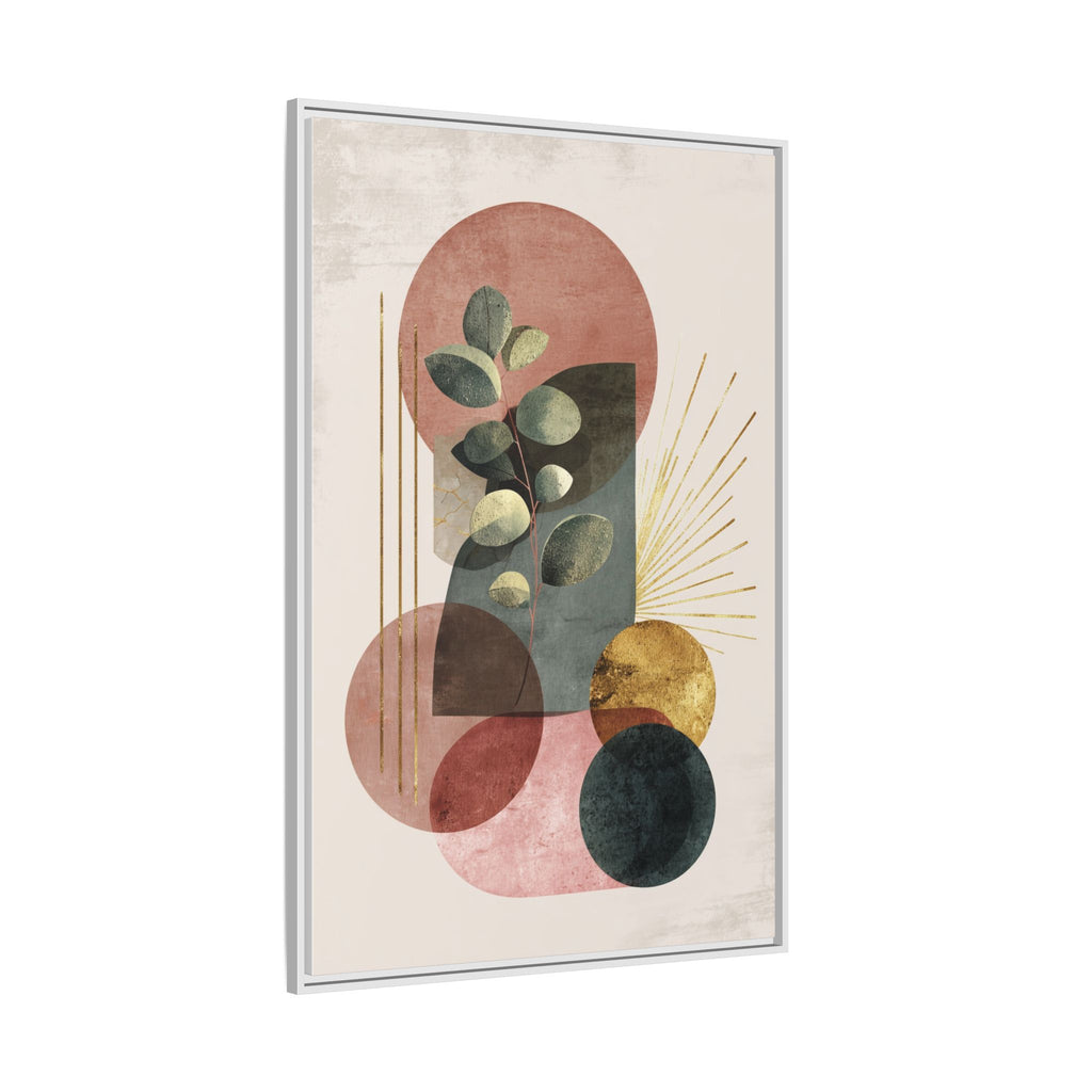 Botanical Geometric Symphony: Eucalyptus Harmony, Metallic Intersections, Modern Earth Tones   |   Custom Orders Accepted