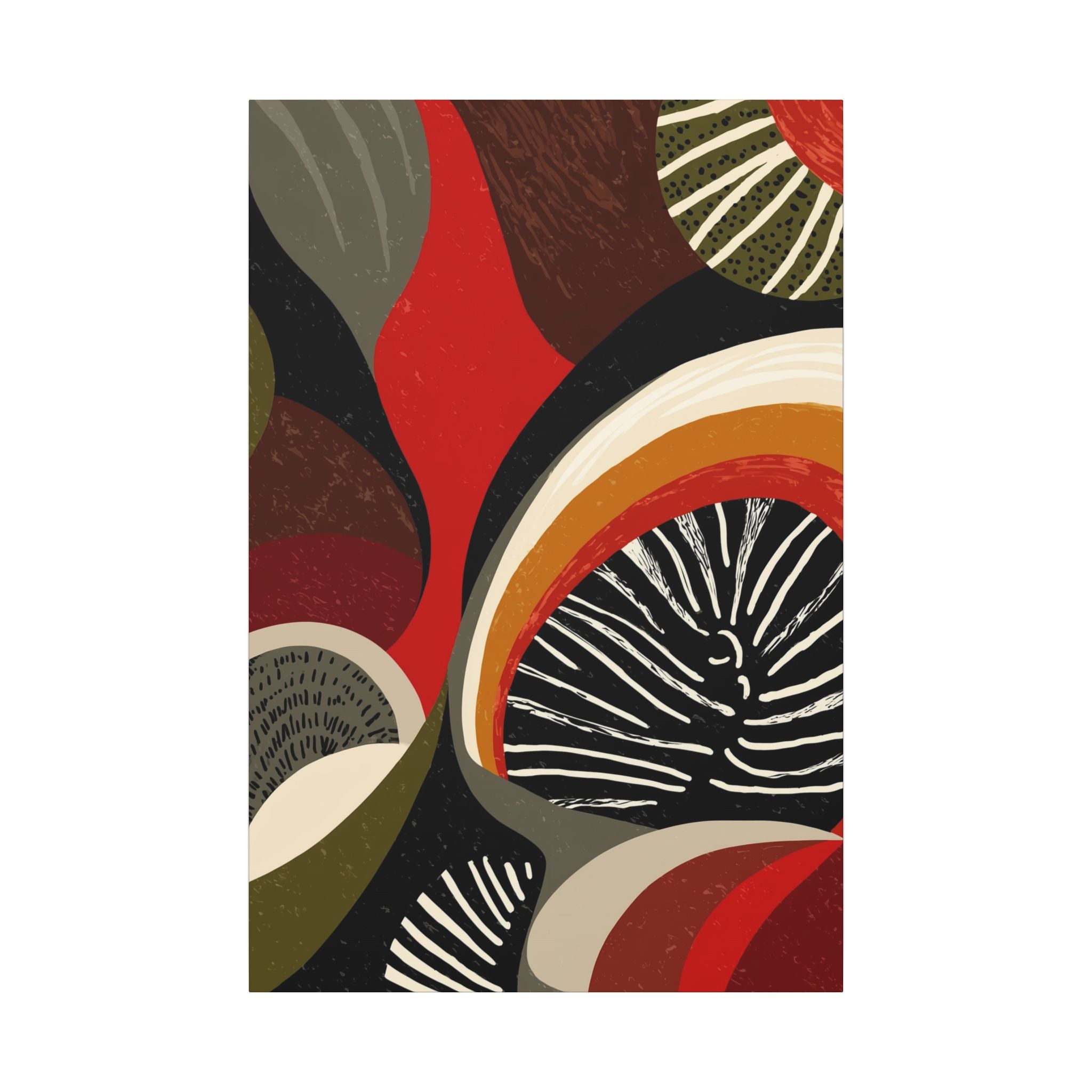 Harmonic Convergence: Organic Geometry, Mid-Century Modern Abstract, Earthy Palette Composition   |   Custom Orders Accepted