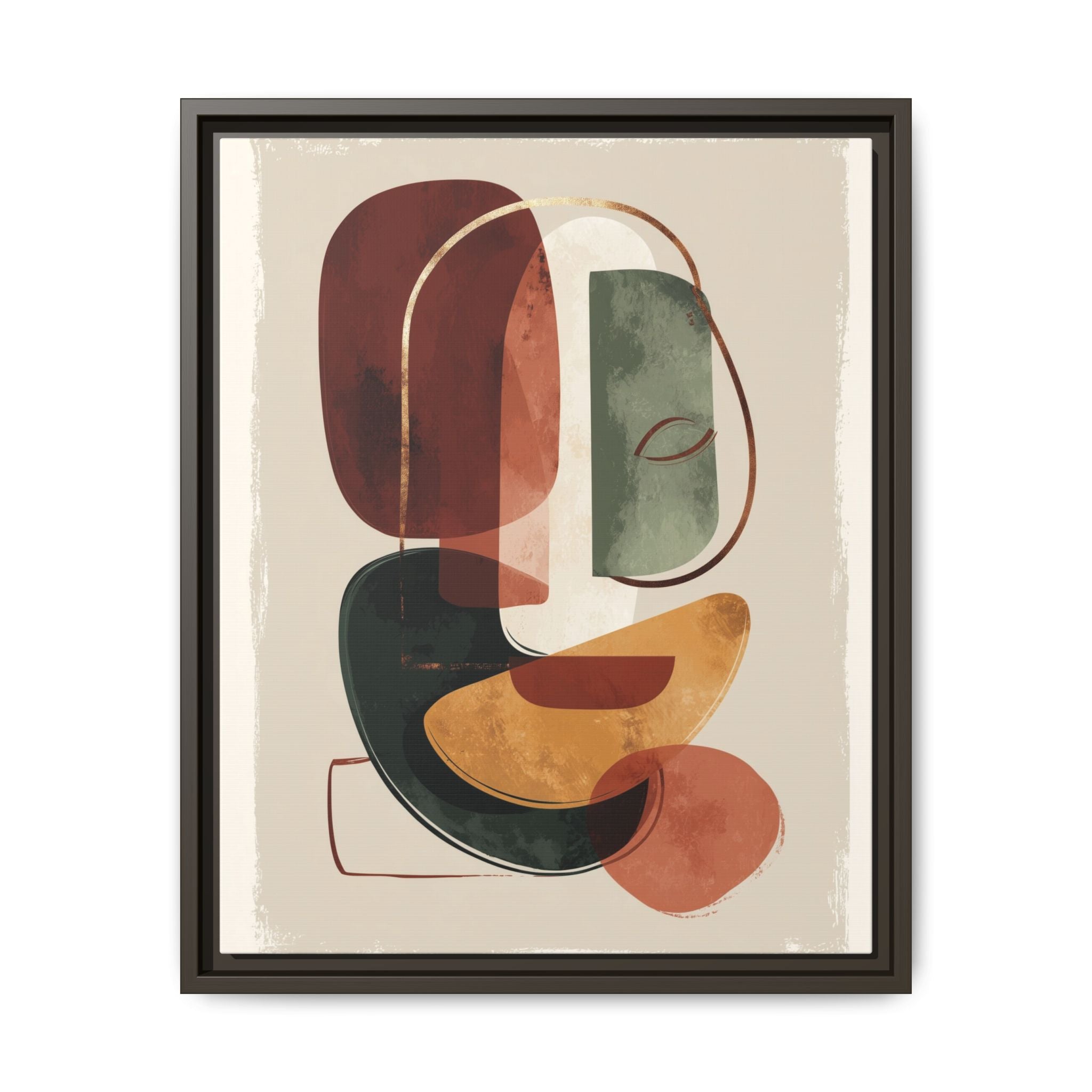 Layered Geometries: Mid-Century Modern Composition, Organic Abstract Design, Translucent Intersecting Shapes   |   Custom Orders Accepted