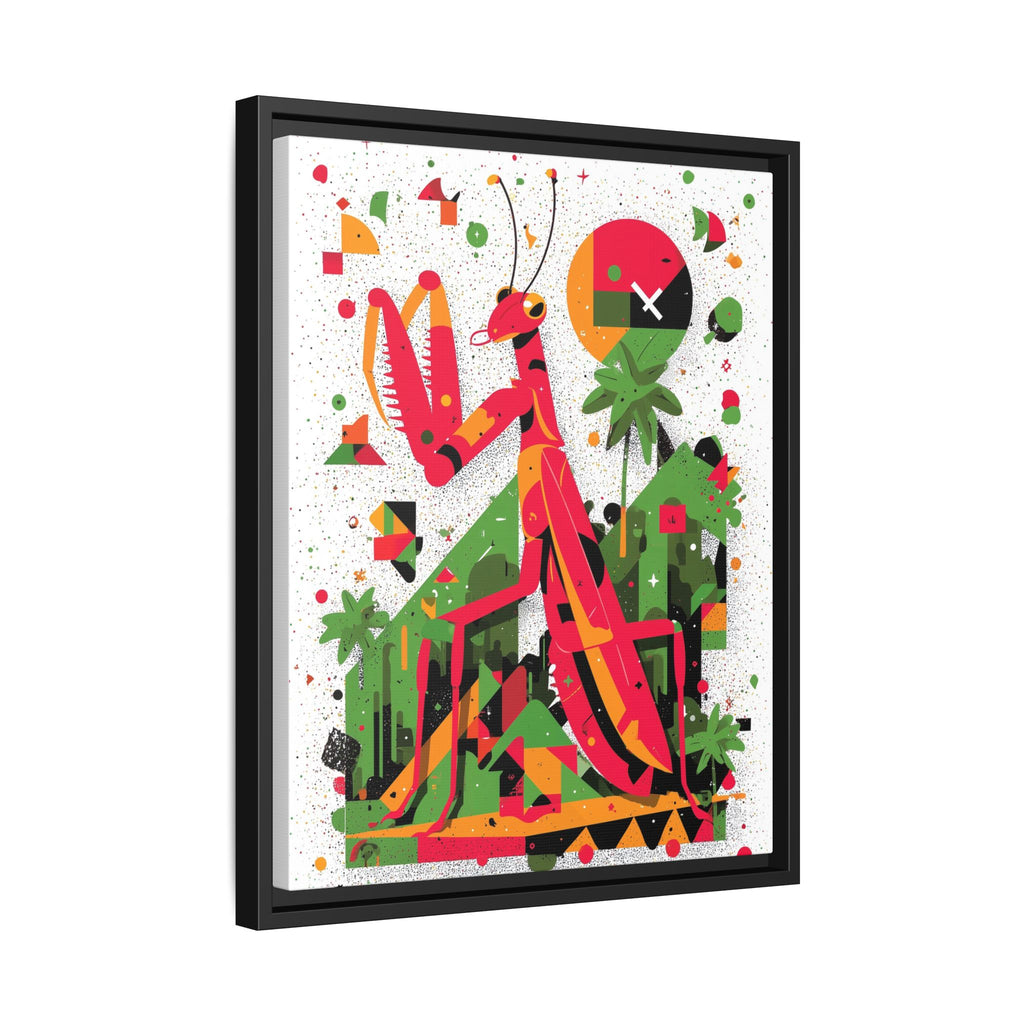 Praying Mantis in Bloom: Geometric Insect Portrait, Abstract Digital Illustration   |    Custom Orders Available
