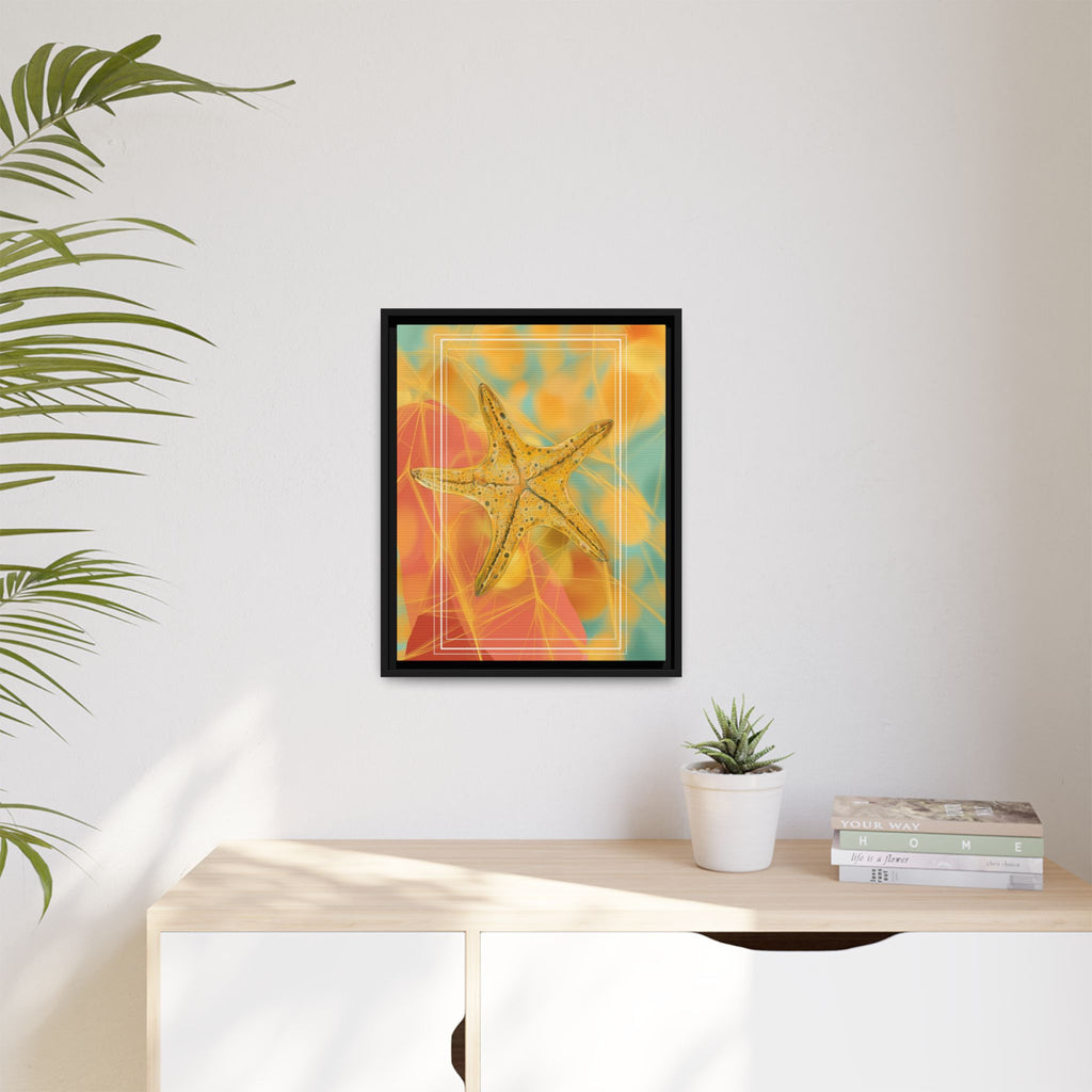 Celestial Starfish: Marine Geometry in Golden Hues, Tropical Oceanic Texture   |    Custom Orders Available