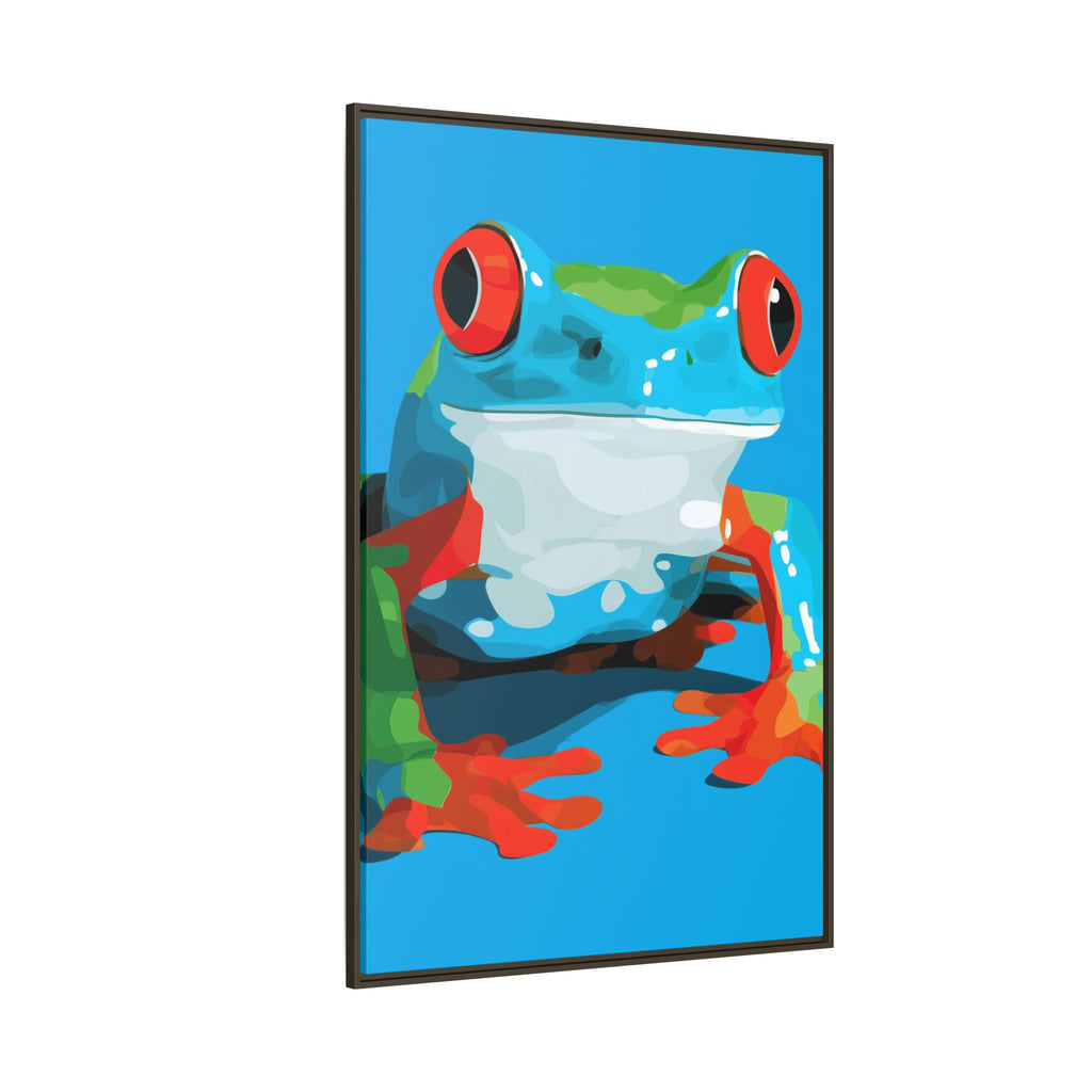 Red-Eyed Green Tree Frog Framed Print : Graphic Design, Pop Art Amphibian Portrait   |  Personalized & Custom Orders Available
