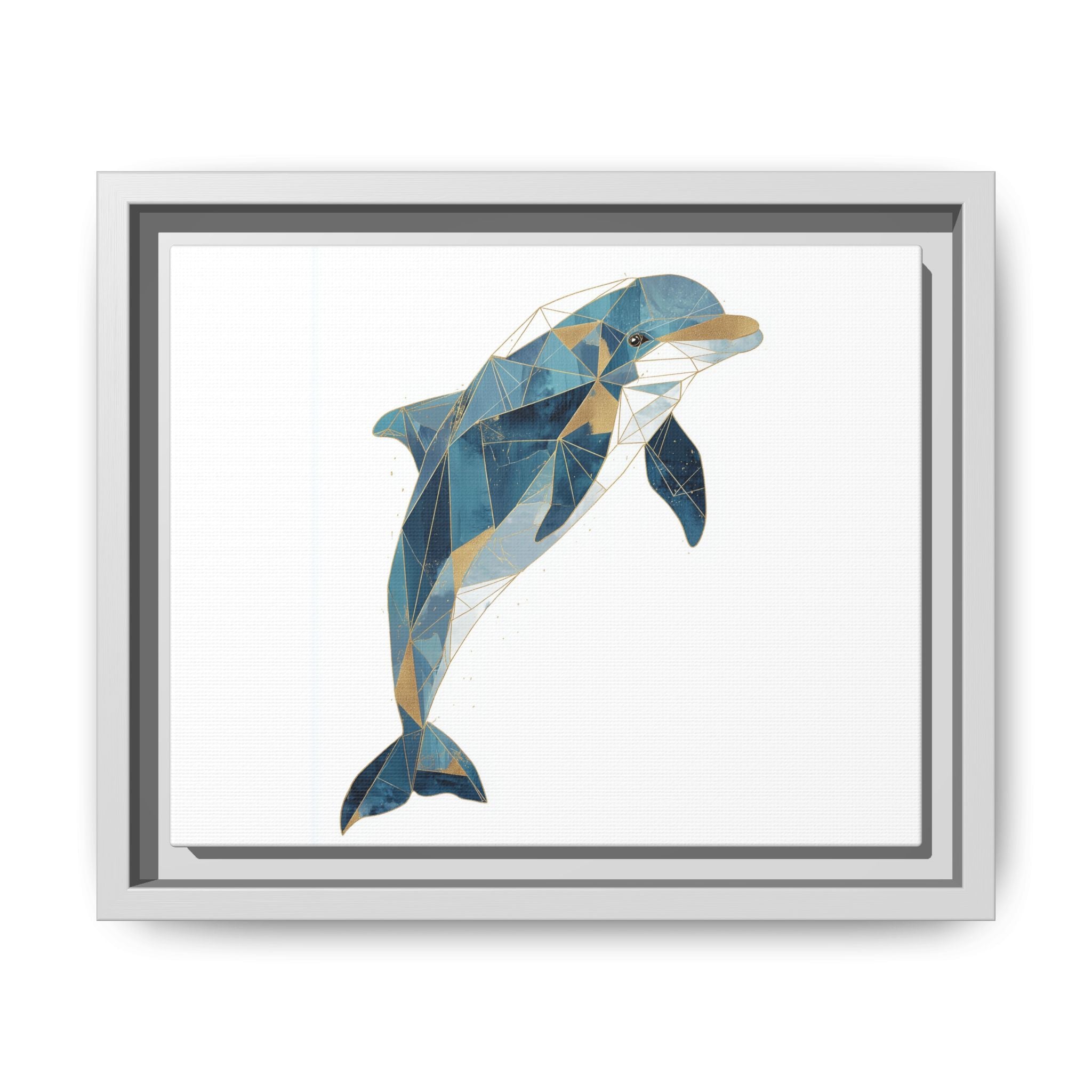 Oceanic Geometry: Dolphin in Blue Polygons, Modern Marine Art   |  Personalized & Custom Orders Available