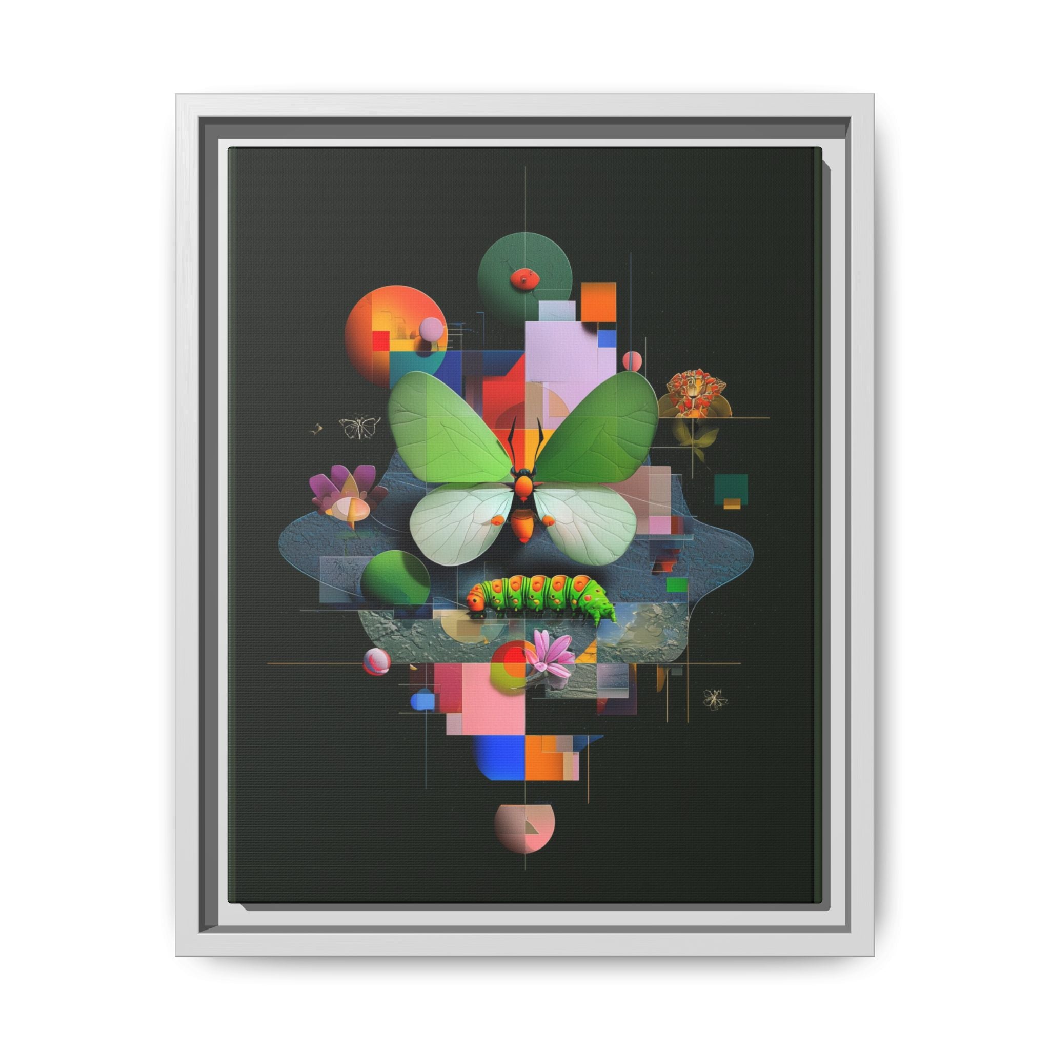 Metamorphosis Geometry Framed Print : Digital Nature Synthesis, Butterfly Abstraction   |  Personalized & Custom Orders Available