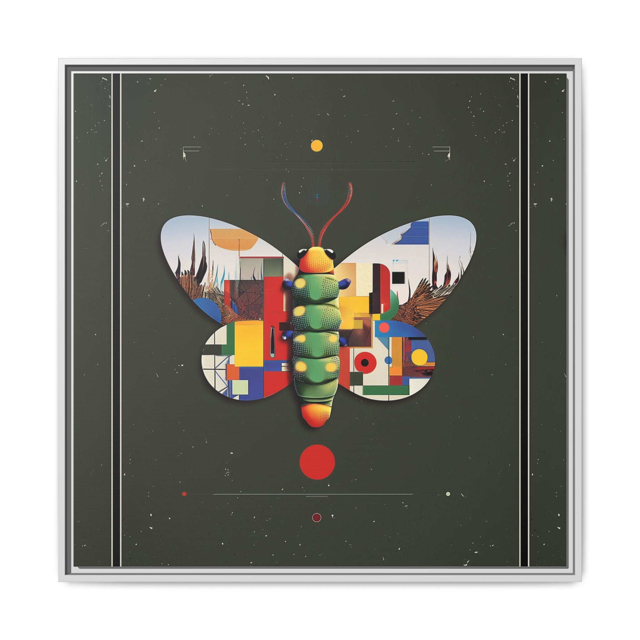 Geometric Butterfly Framed Print : Digital Cubist Interpretation, Modernist Entomological Design   |  Personalized & Custom Orders Available