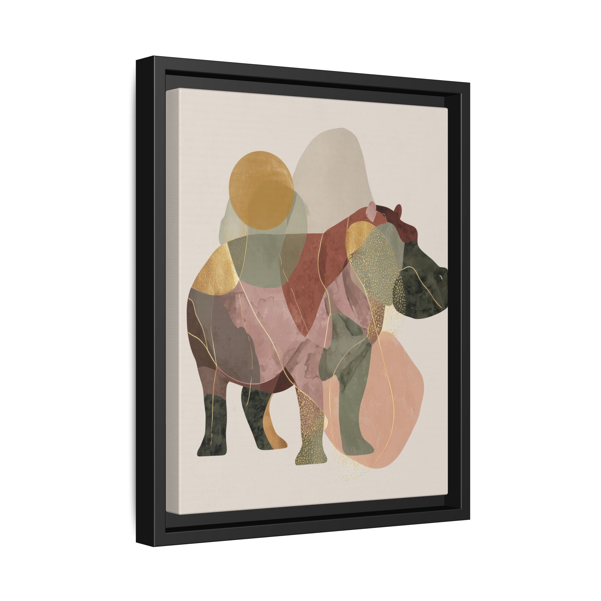Geometric Hippo: Abstract Animal Art, Modern Watercolor Shapes   |  Personalized & Custom Orders Available