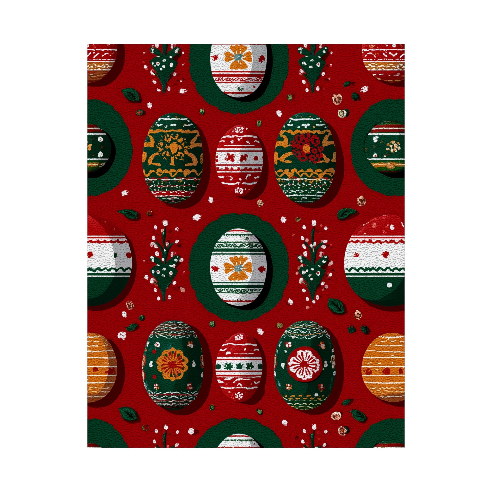 Festive Christmas Egg Poster, Seasonal Wall Art, Spring Decor, Holiday Decoration, Home Wall Art, Easter Gift Idea