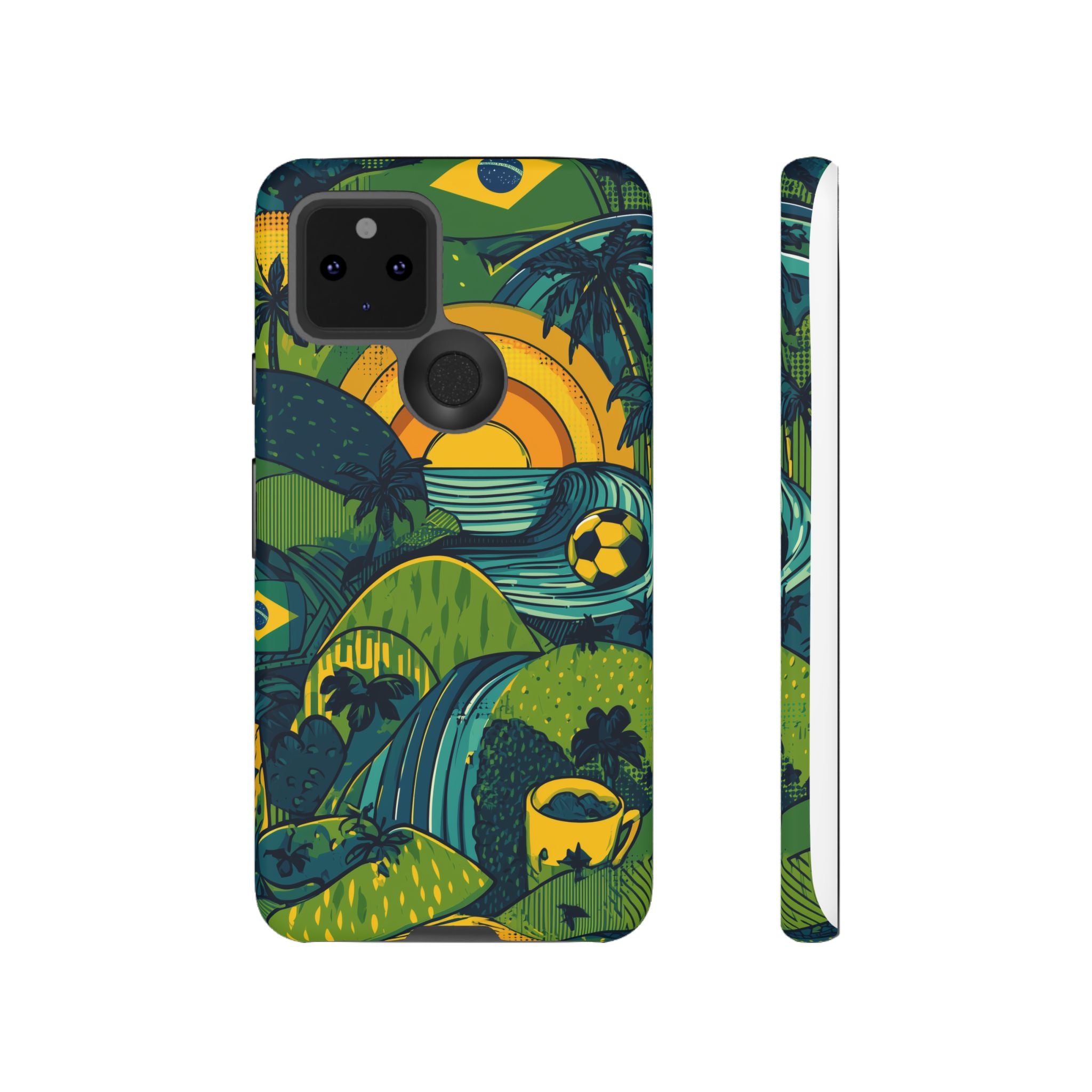 Brazil Tough Cases: Sporty Tropical Phone Case, Fun Beach Vibe Phone Accessory, Summer Travel Gift, Colorful Phone Cover, Casual Style Tech