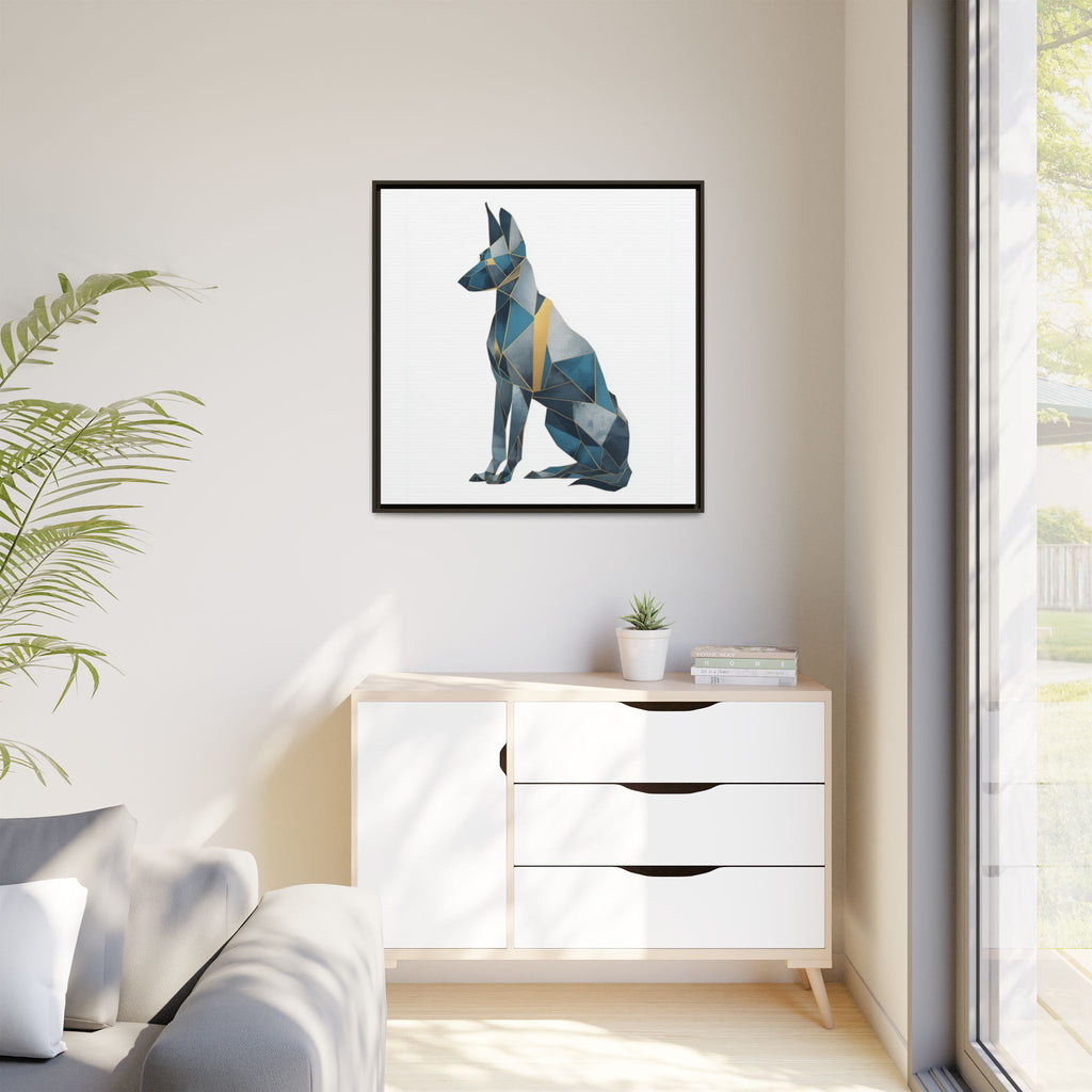 Geometric Canine Mosaic: Fractured Blue Shepherd, Modern Polygonal Art   |  Personalized & Custom Orders Available