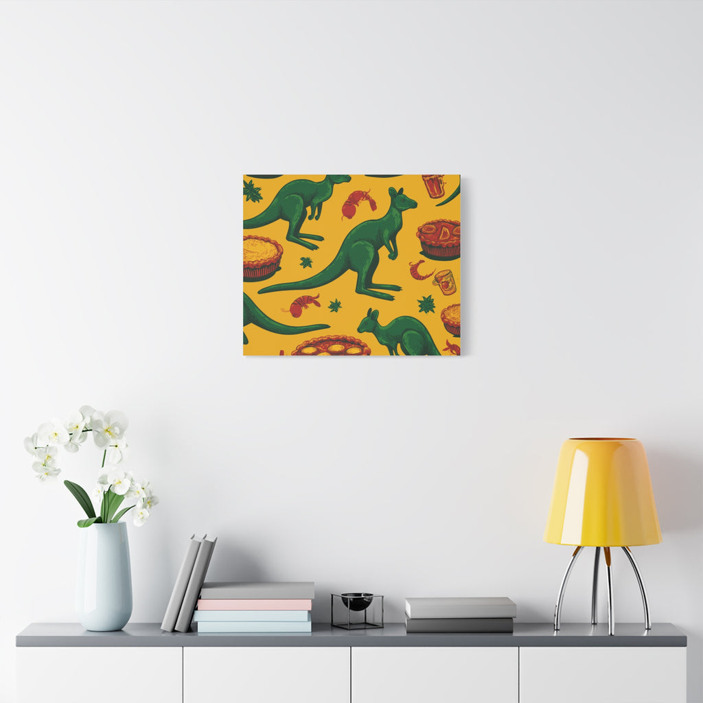 Kangaroo Canvas Wall Art, Vibrant Animal Decor, Unique Gift for Nature Lovers, Fun Kitchen Wall Hanging, Australian Themed Art