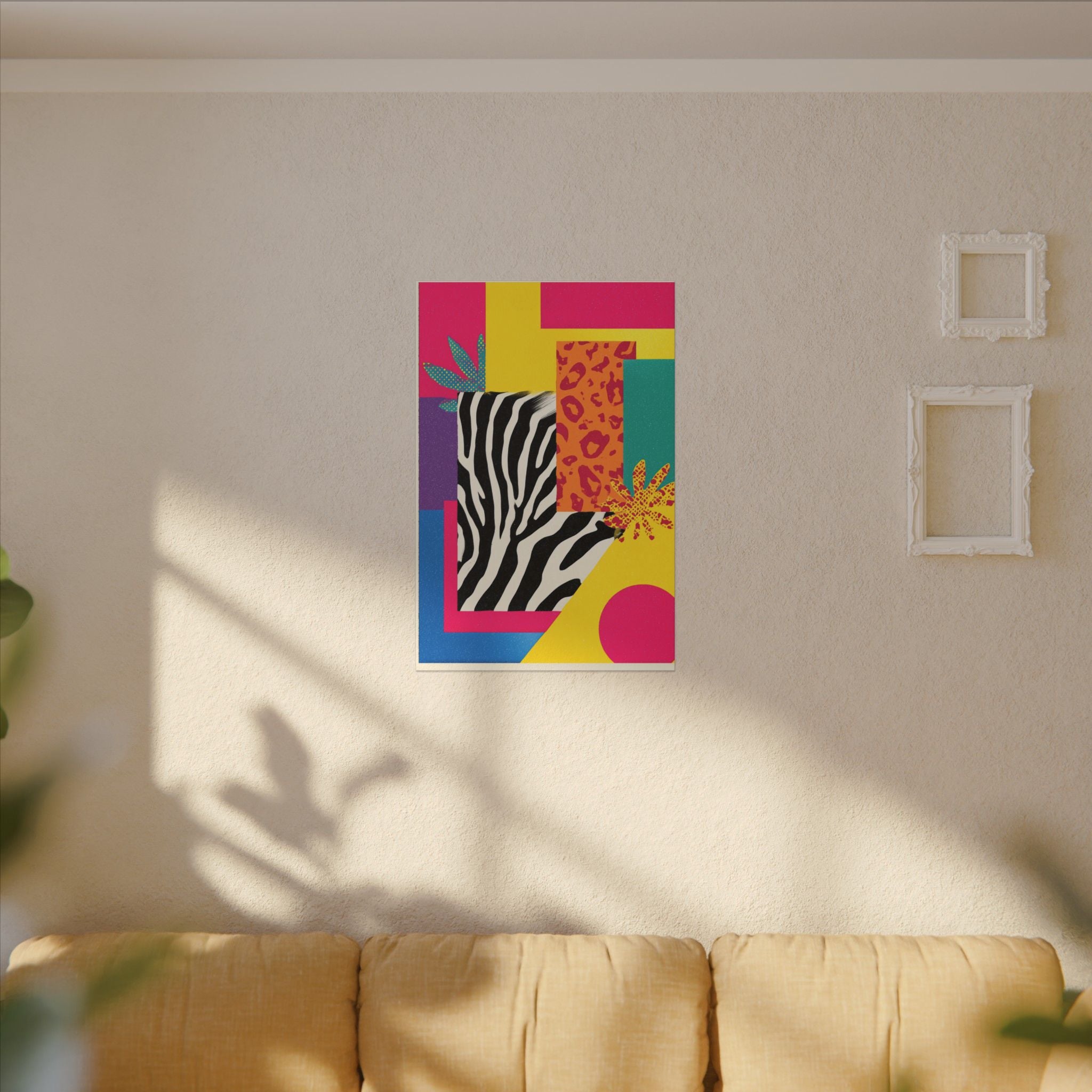 Pop Geometry: Zebra Leopard Fusion, Geometric Color Block, Modern Abstract Design   |   Custom Orders Accepted