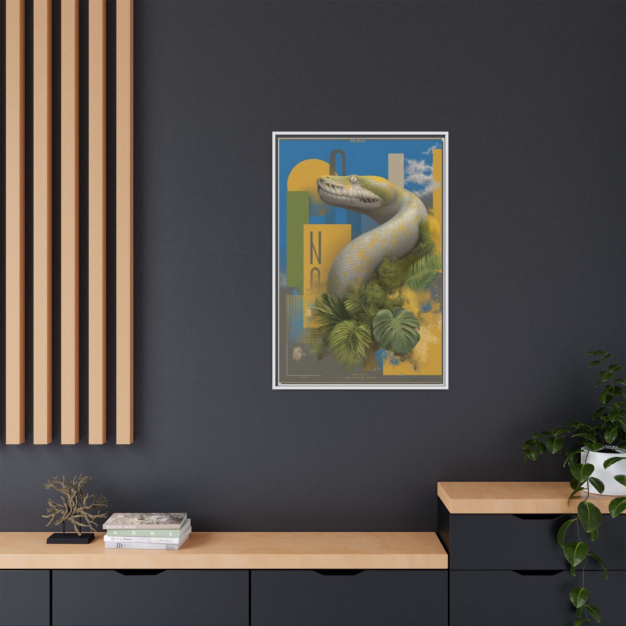 Serpent's Geometry: Tropical Anaconda Graphic Design, Modern Wildlife Illustration   |  Personalized & Custom Orders Available