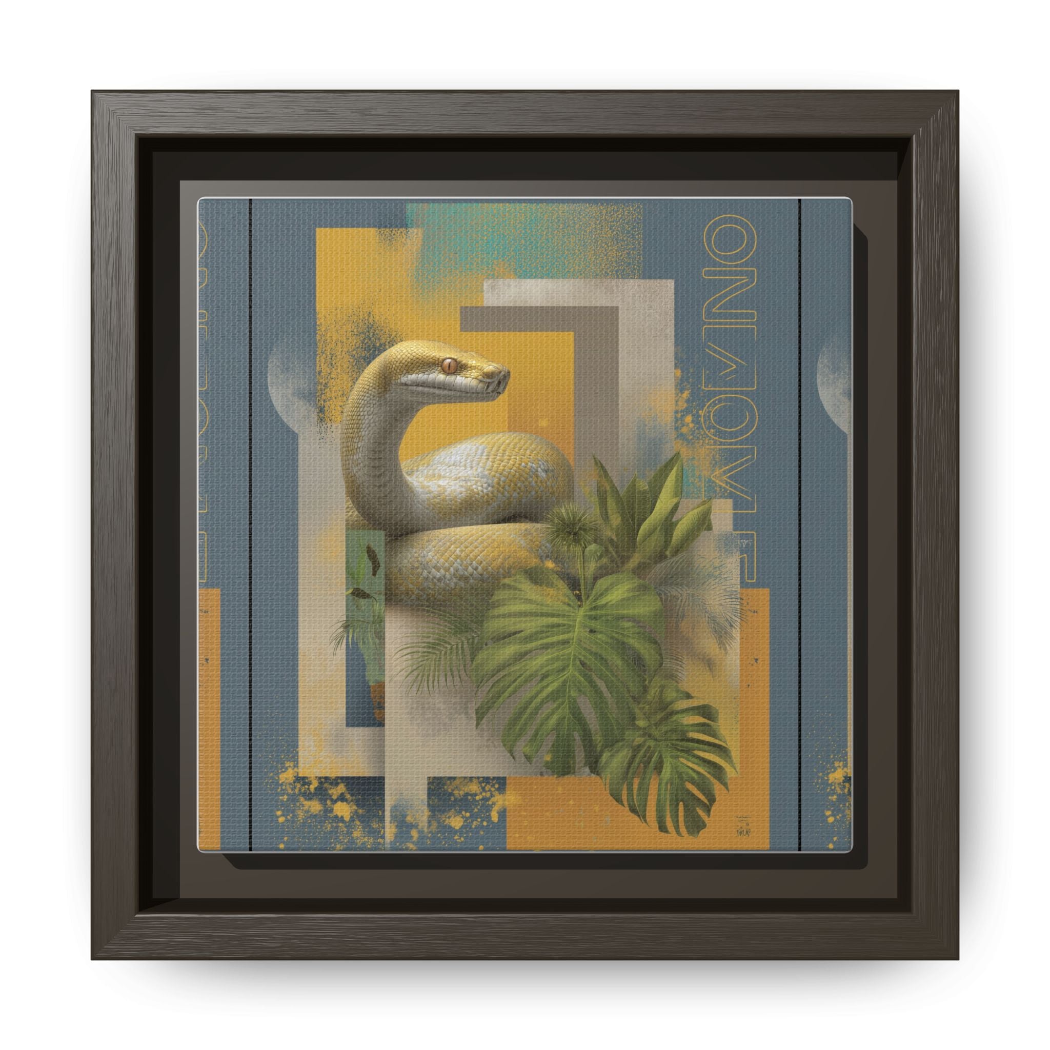 Serpent in Geometry: Tropical Albino Snake Portrait, Modern Botanical Illustration   |    Custom Orders Available