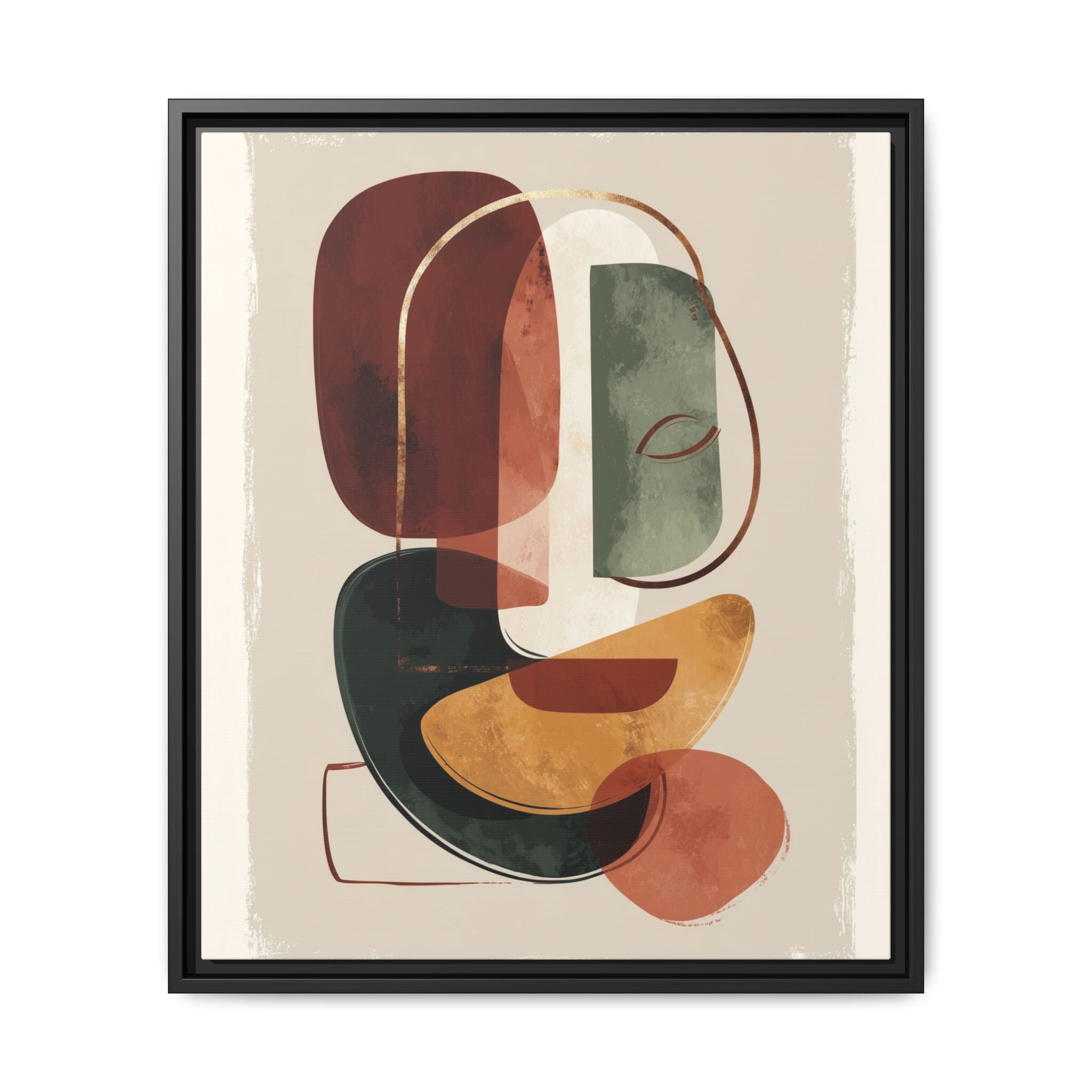 Layered Geometries: Mid-Century Modern Composition, Organic Abstract Design, Translucent Intersecting Shapes   |   Custom Orders Accepted