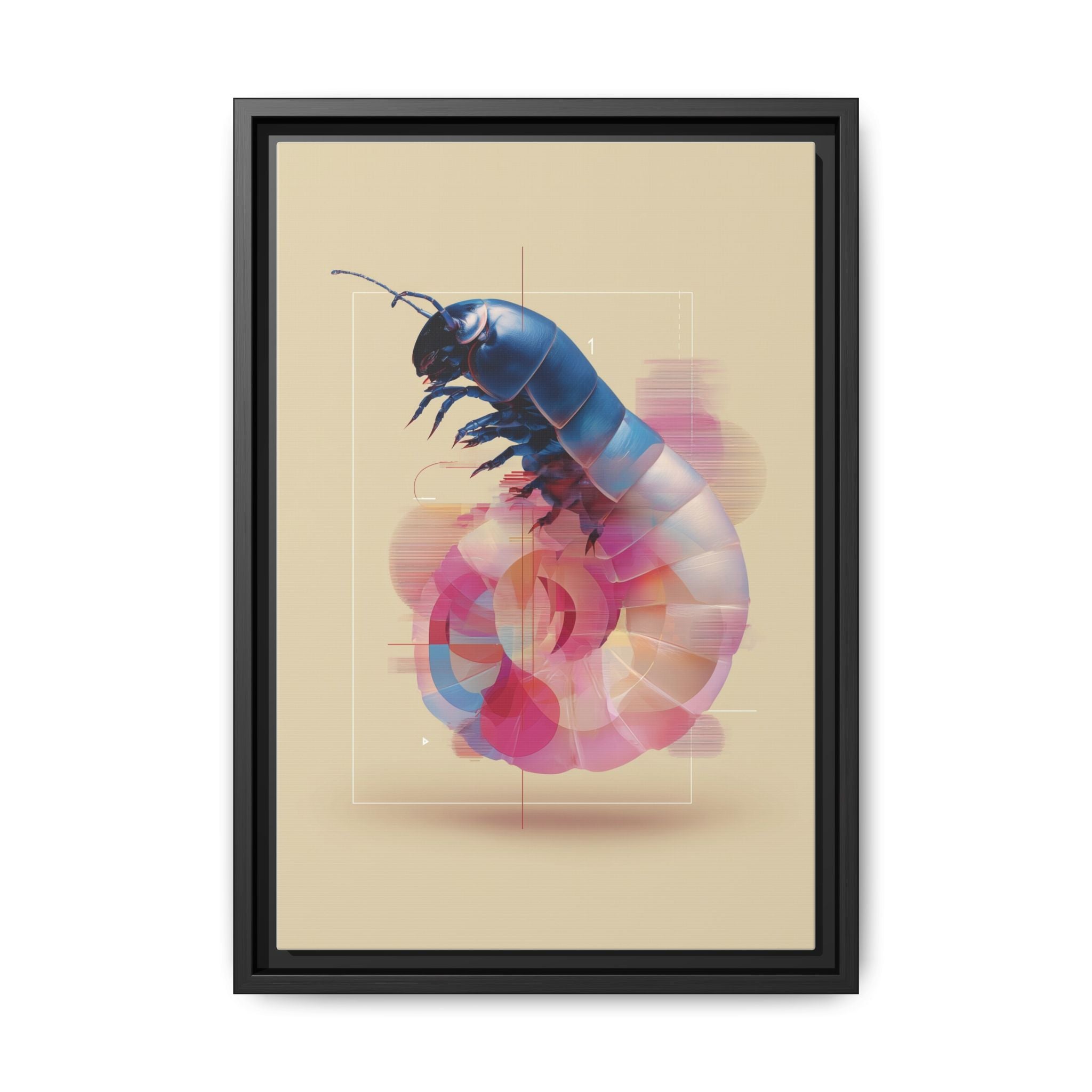 Exoskeleton Enigma: Digital Glitch Isopod, Metallic Crustacean Portrait   |  Personalized & Custom Orders Available