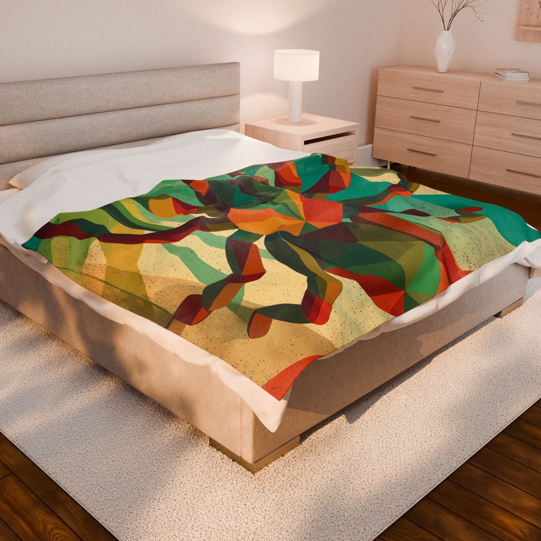 Colorful Spider Velveteen Plush Blanket, Cozy Throw Blanket for Halloween Decor, Great for Kids' Room, Unique Gift