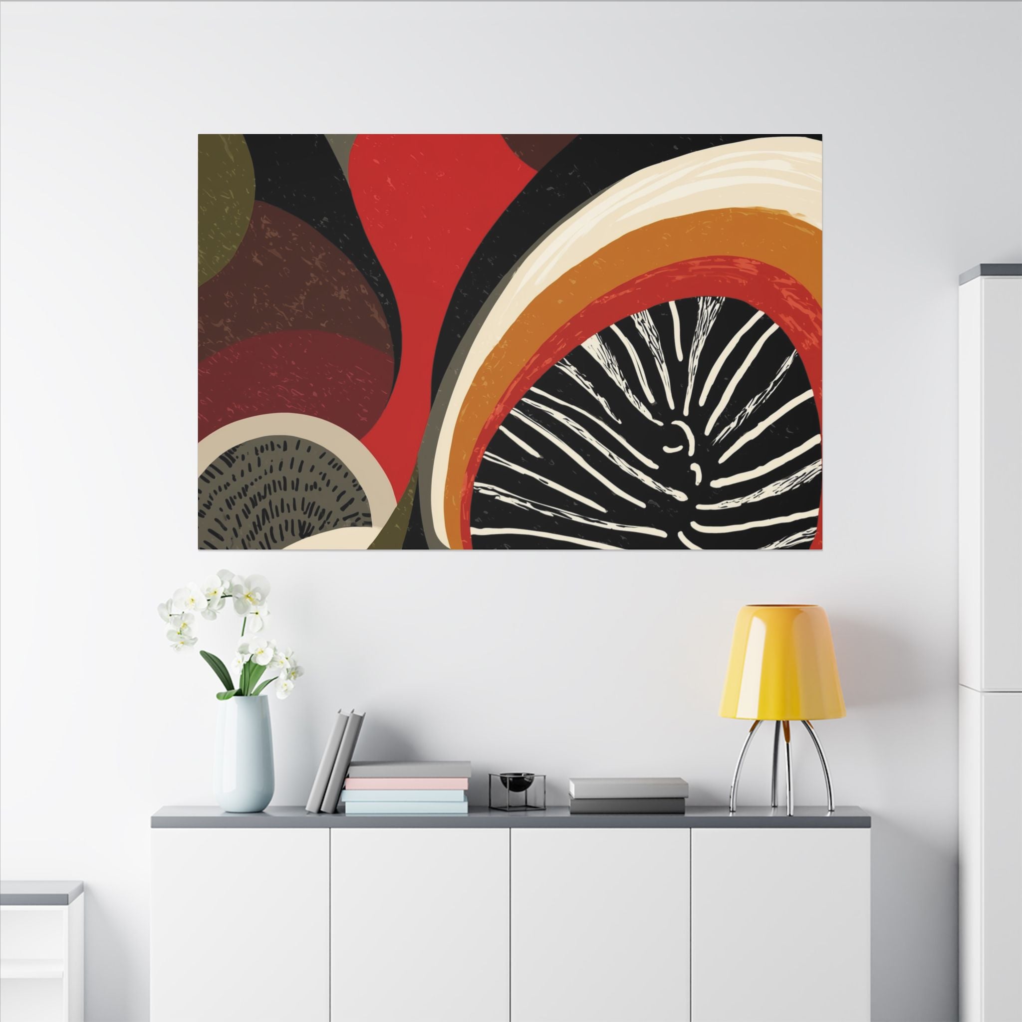 Harmonic Convergence: Organic Geometry, Mid-Century Modern Abstract, Earthy Palette Composition   |   Custom Orders Accepted