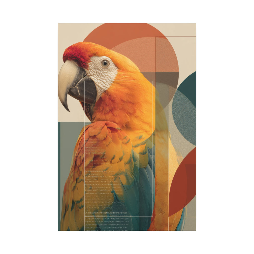 Geometric Macaw Portrait: Vibrant Avian Design, Modern Graphic Art Style   |    Custom Orders Available