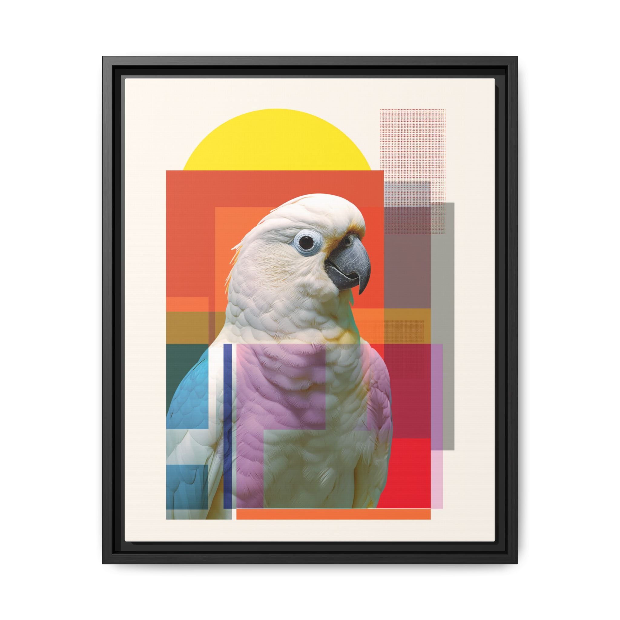 Cockatoo in Color: Geometric Wildlife Art, Contemporary Parrot Portrait   |    Custom Orders Available