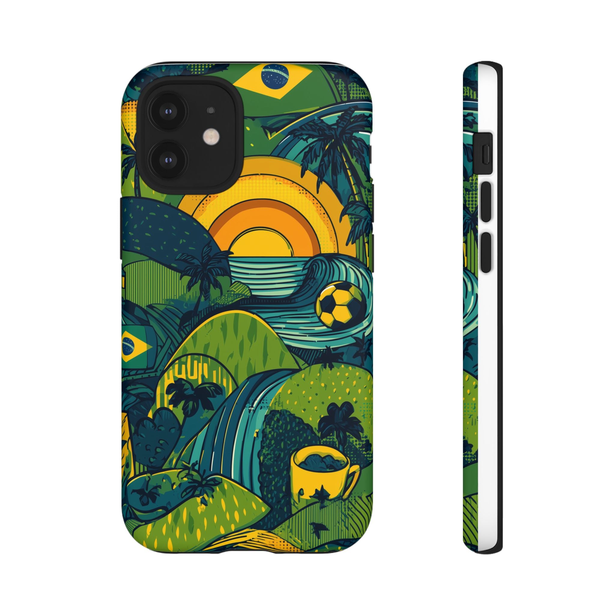 Brazil Tough Cases: Sporty Tropical Phone Case, Fun Beach Vibe Phone Accessory, Summer Travel Gift, Colorful Phone Cover, Casual Style Tech